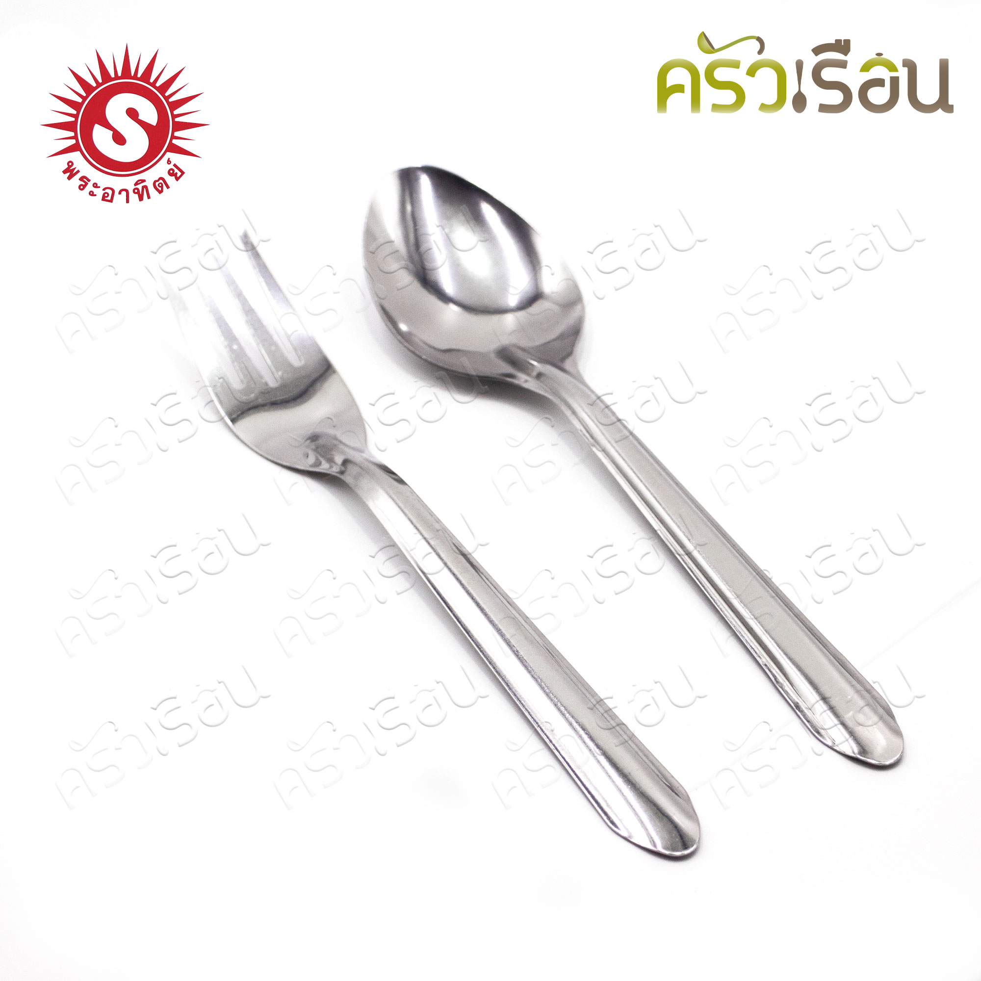 SUN Dinner spoons and forks, lily pattern, length 18.4 cm, pack of 12 pairs, thickness 0.7 mm, Sun brand 300940