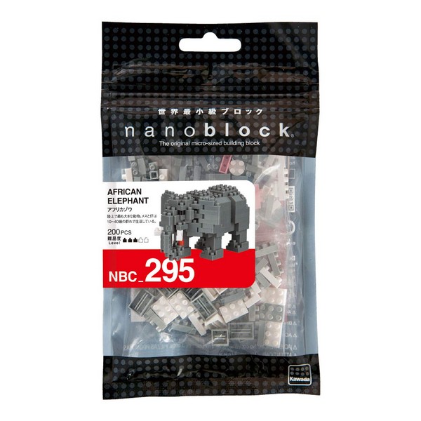 Kawada nanoblock NBC_295 African Elephant 4972825214589 (นาโนบล็อค)