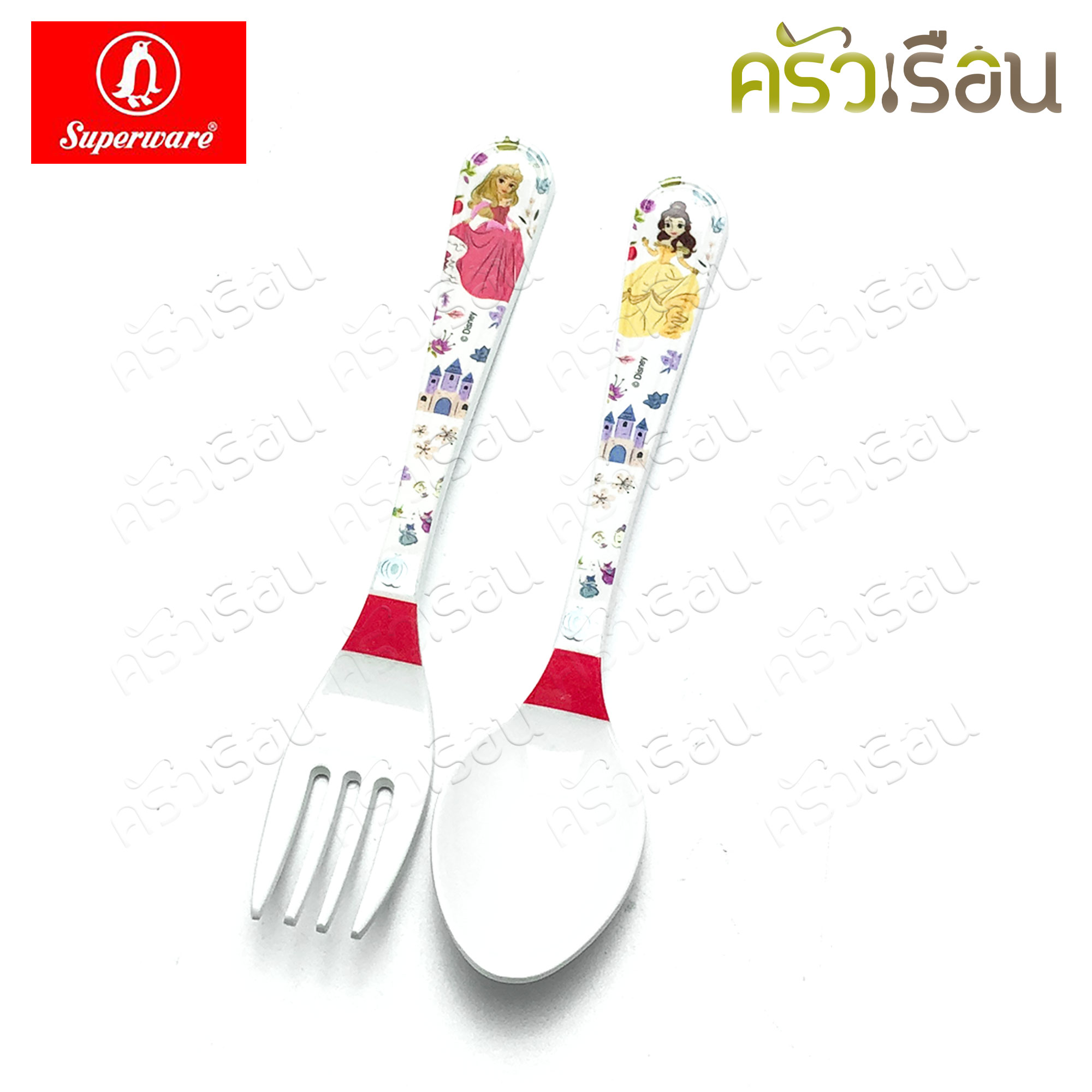 Superware ลาย Heart of Princess เจ้าหญิง Disney [ ราคาต่อชิ้น ] จาน หรือ ชาม หรือ ช้อนส้อม หรือ แก้วน้ำ เมลามีน
