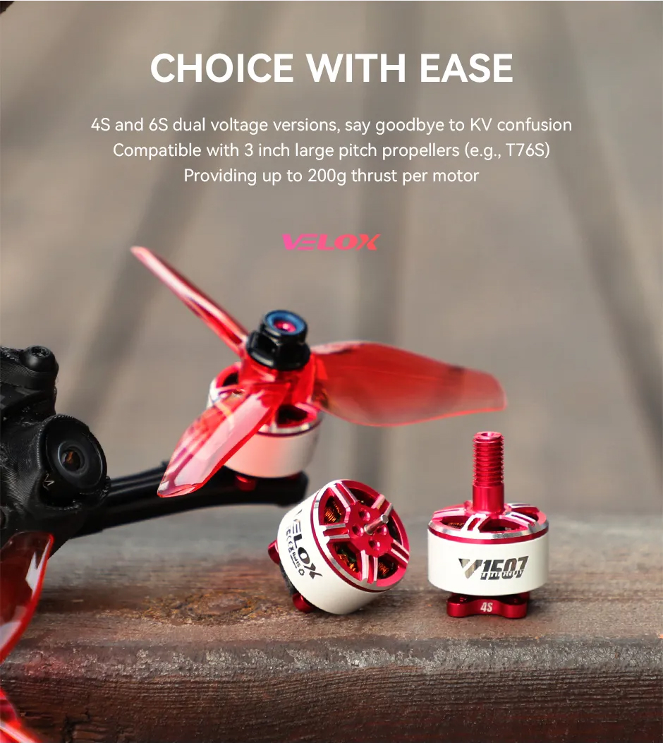 [15-1] 4ลูกต่อชุด TMOTOR V1507 3-4 Inch FPV Brushless Motor | High Thrust, Cooler, Dual Voltage อุปกรณ์โดรน Drone