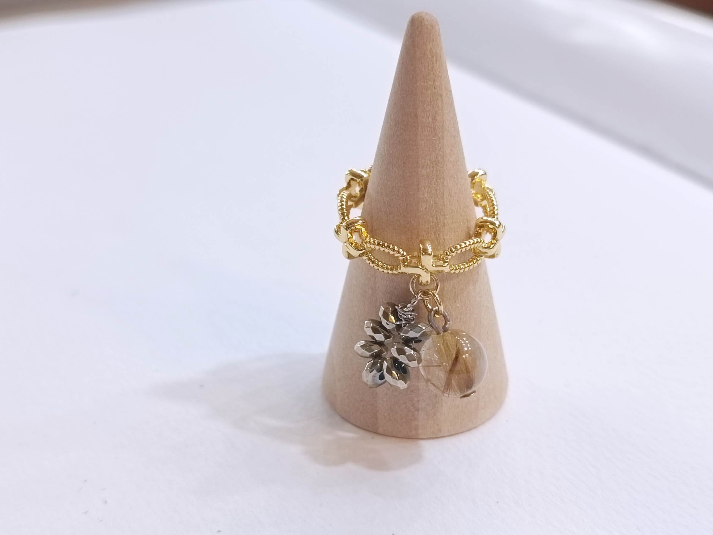 "The Golden Crown" Ring Collection แหวนประดับหินแท้ Money Magnet Ring (ไหมทอง ,Pyrite)