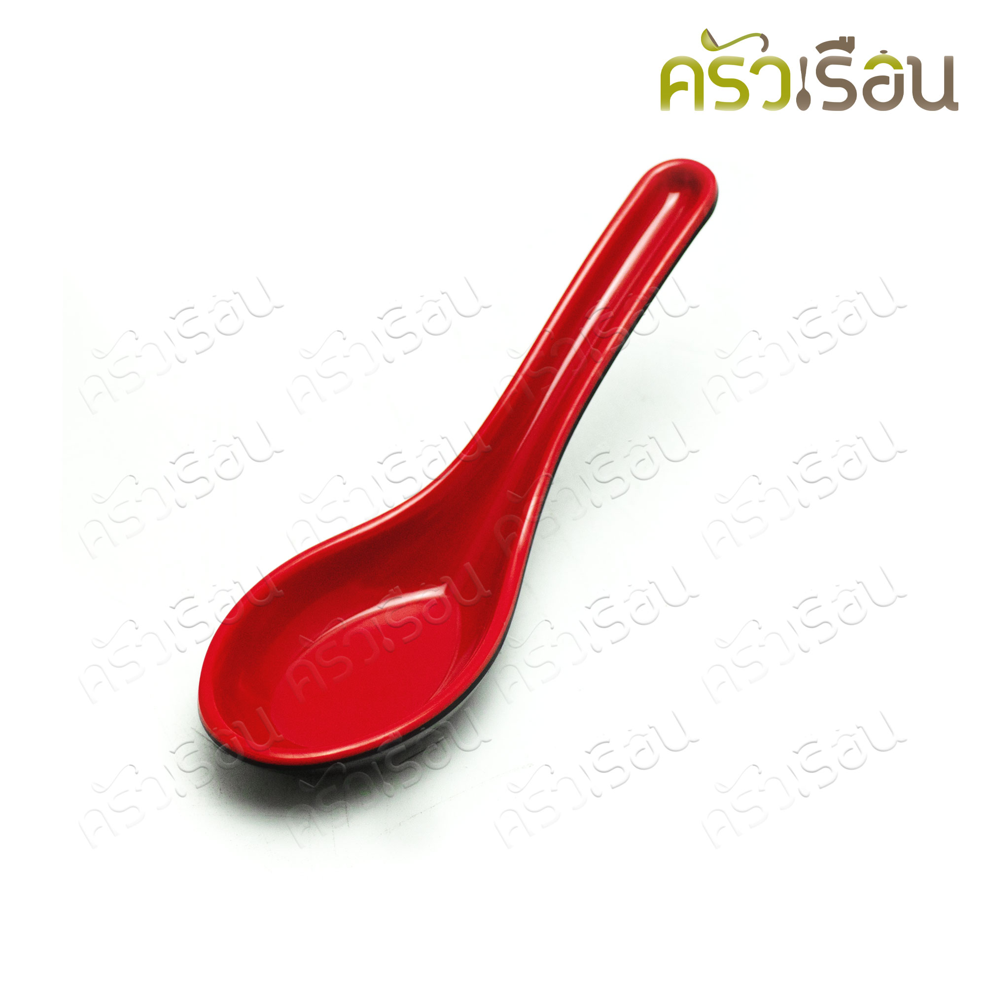 SB ช้อนสั้น โก๊ะฮัง เมลามีน สีดำ-แดง 5.3 นิ้ว DS16 ช้อนซุป สีแดงดำ สไตล์ญี่ปุ่น