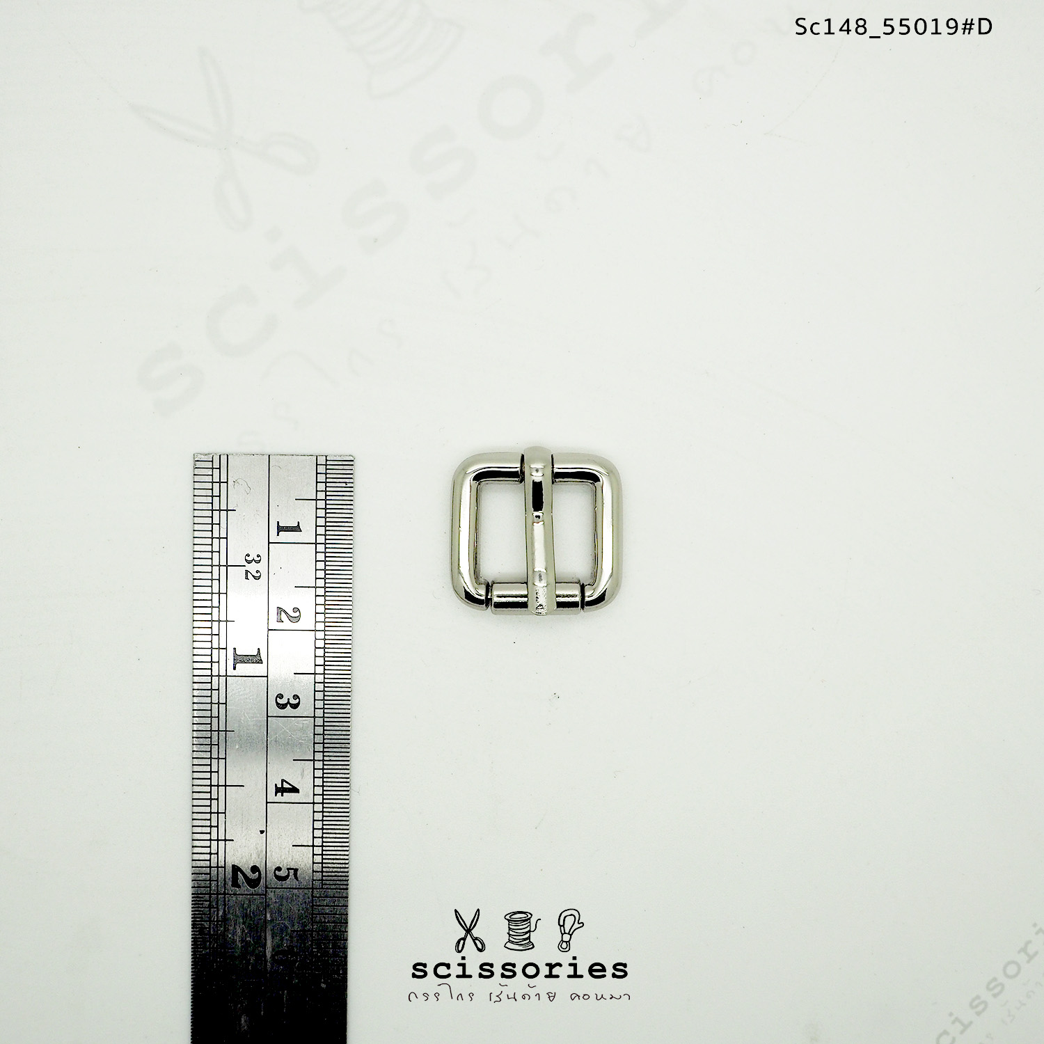 เข็มขัด ลูกกลิ้ง 1.2cm สีเงิน/2ตัว