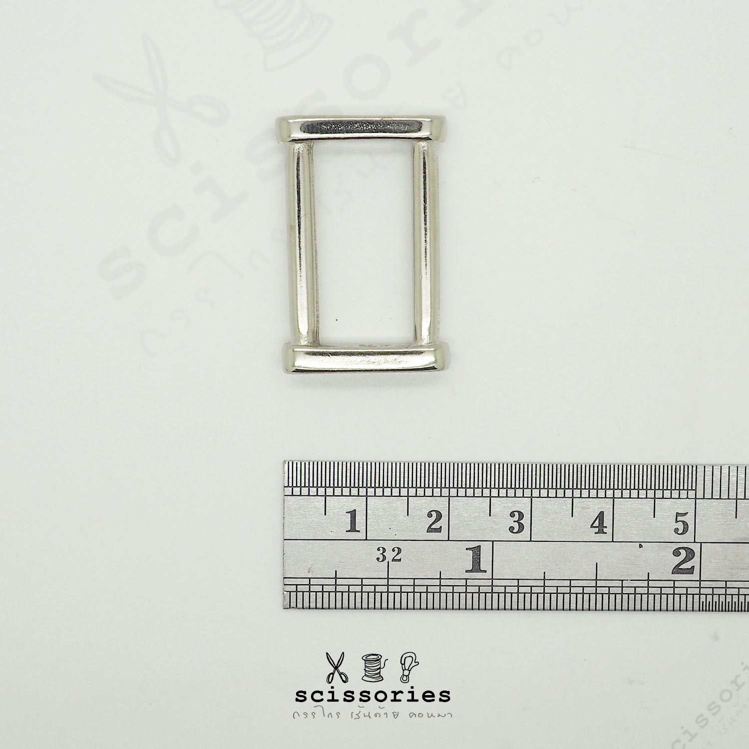 สี่เหลี่ยม 0.8in สีเงิน/2ตัว