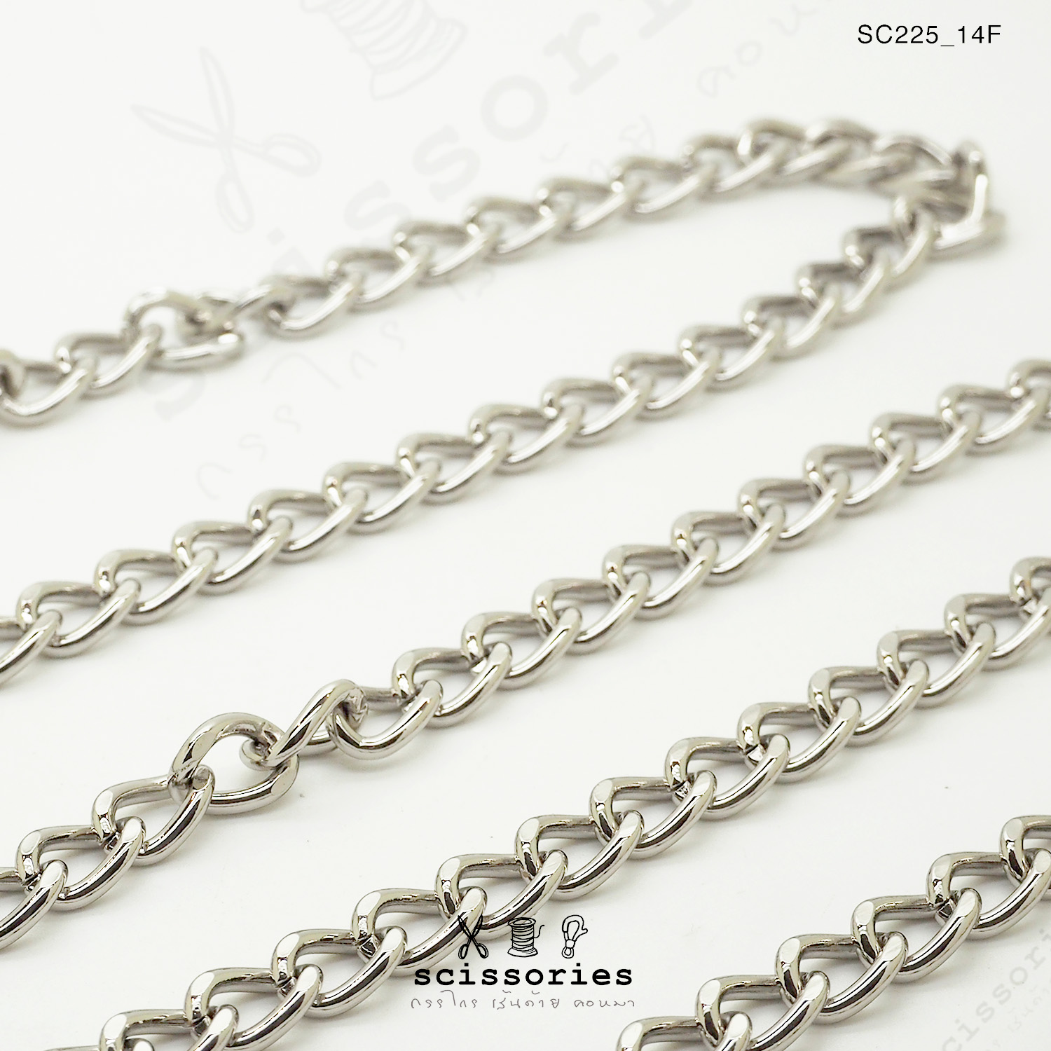 โซ่กระเป๋า ยาวเส้นละ 120 cmสีเงิน เนื้อดีมีน้ำหนัก