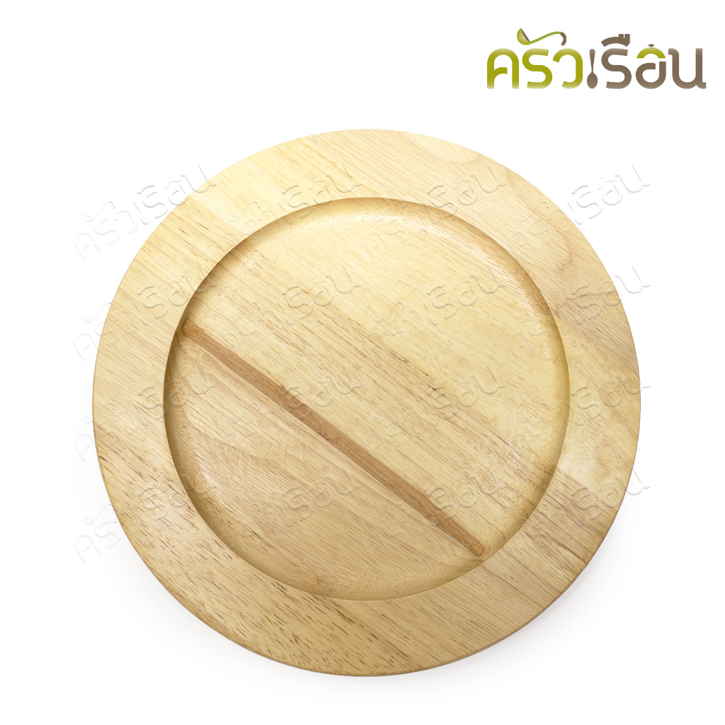 Double Arrow จานไม้ กลม 10 นิ้ว 25.5 x 2 ซม. 6-5110 ตราศรคู่ จานสเต๊ก จาน จานสเต็ก จานลึก