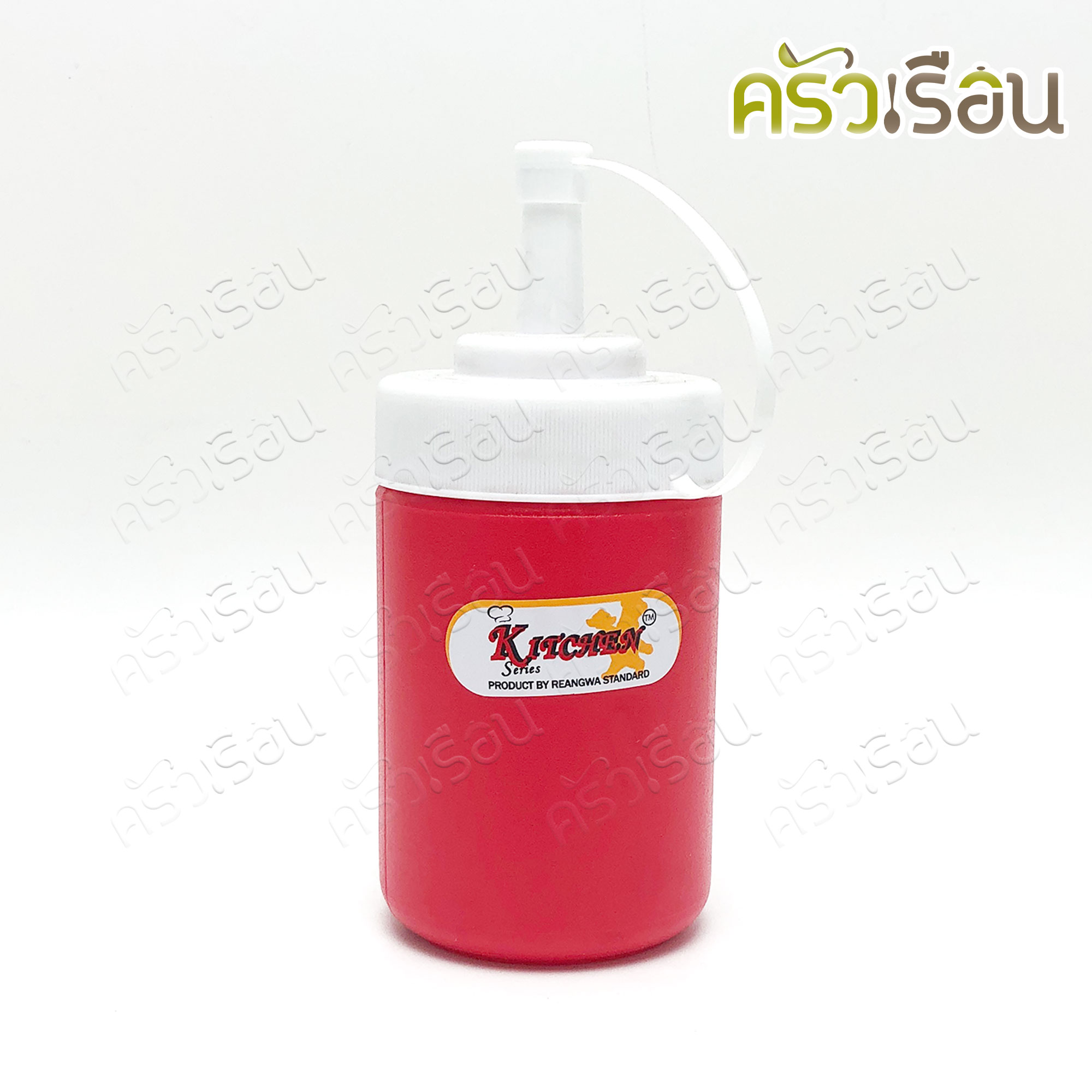 Reangwa Standard ขวดบีบ พลาสติก ทรงเตี้ย RW.9510 สีแดง หรือ ส้ม 10 ออนซ์ / 300 ml. 6.7 x 15.2 ซม. ขวดบีบซอส ขวดซอสพริก ขวดซอสมะเขือ SQUEEZER BOTTLE