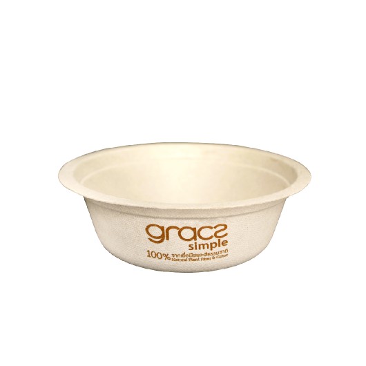 GRACZ ชาม กลม L026 ขนาด 350 มล. 13.50 X 4.66 ซม. แพ็ค 50 ใบ ไบโอชานอ้อย