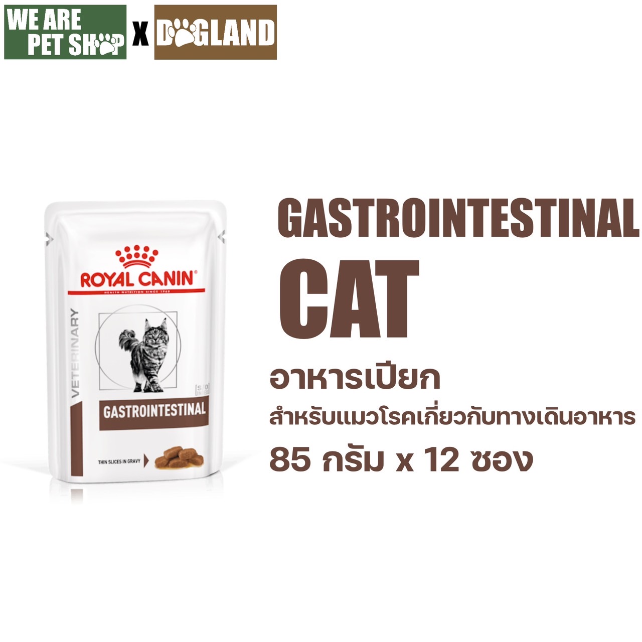 GASTROINTESTINAL แมวโต ท้องเสีย ชนิดเปียก 85gx12 ซอง
