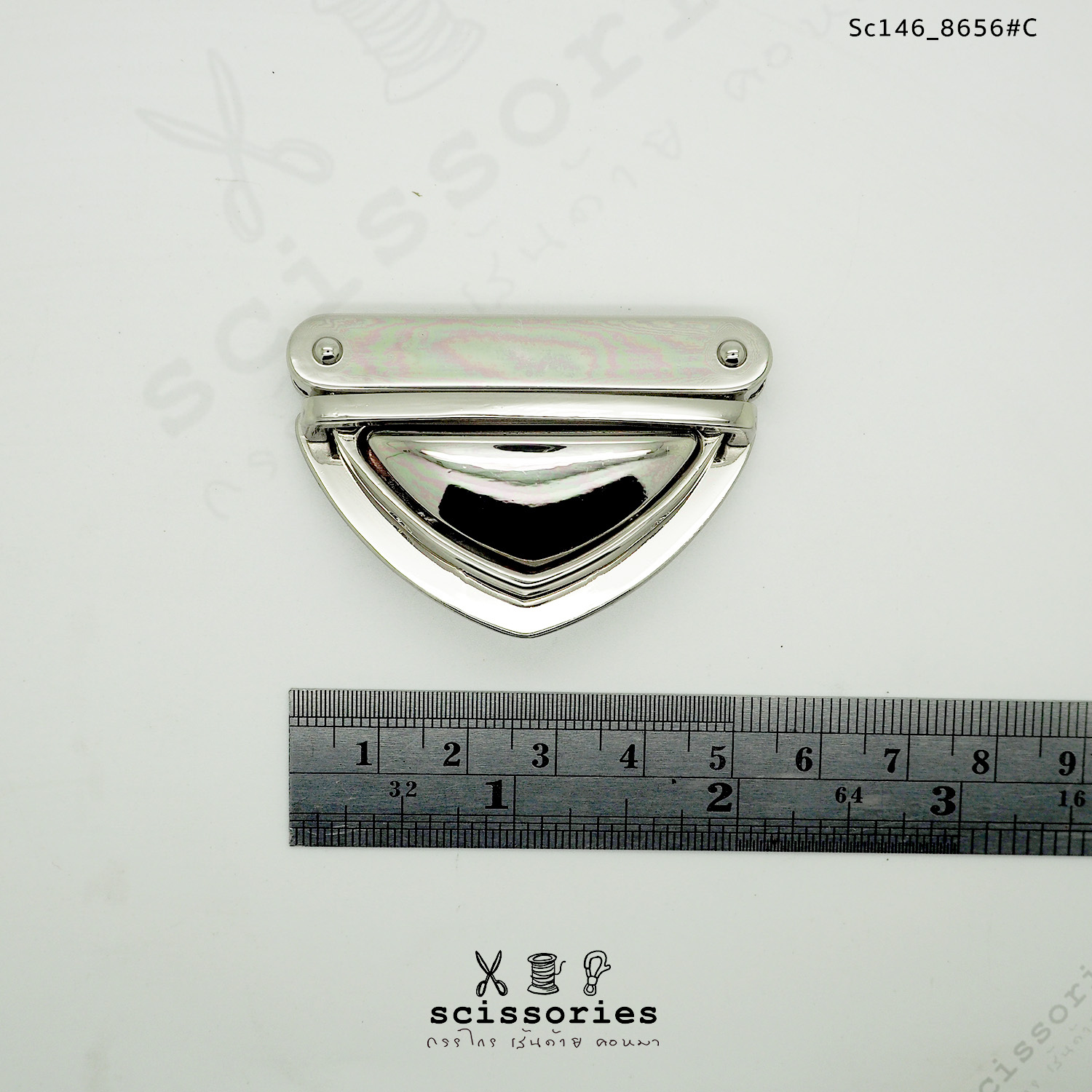 ตัวล็อคกระเป๋า 1ตัว สีเงิน silver