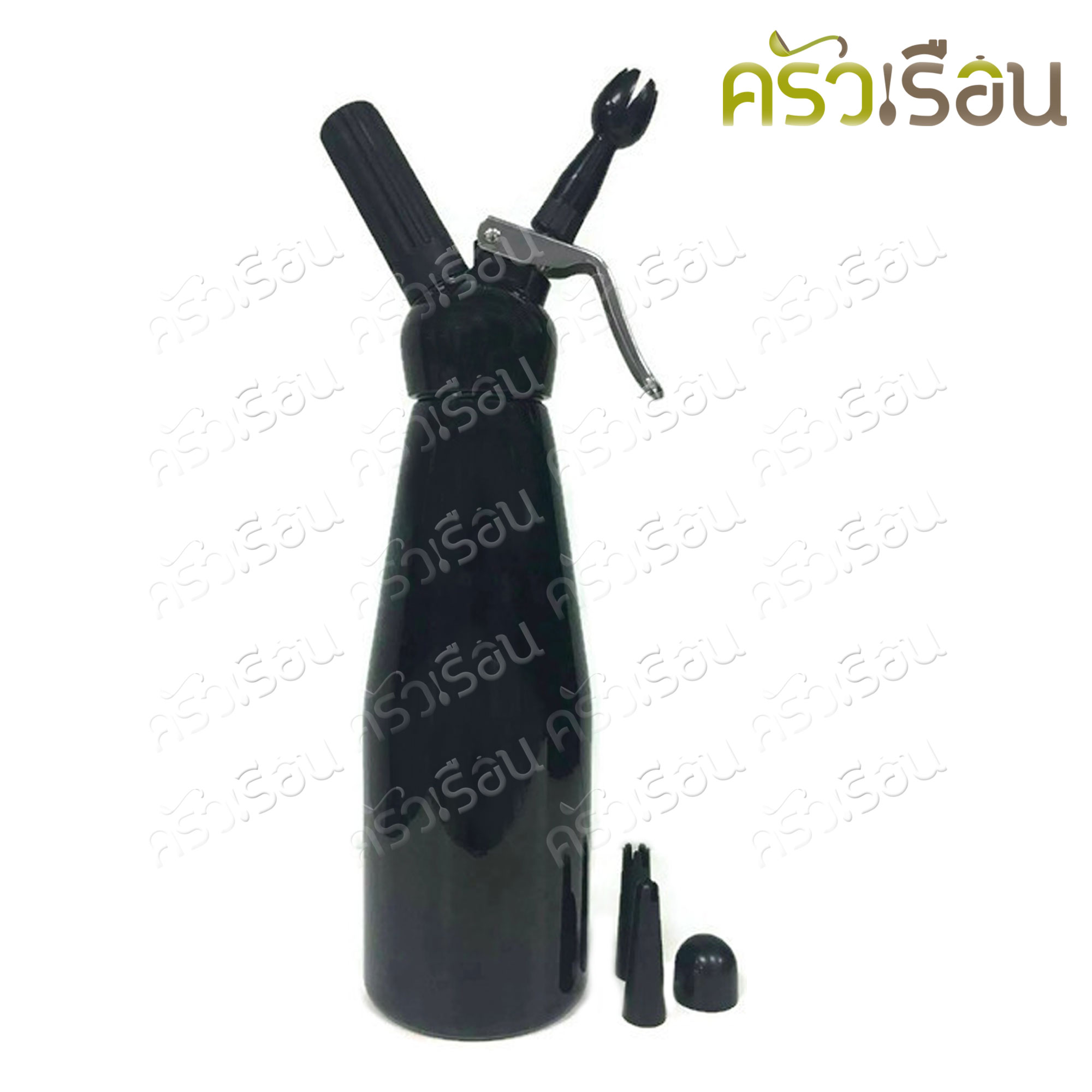 Mosa Cream Whipper ขวดวิปครีม หัวฉีดพลาสติกสีดำ-ขวดอลูมิเนียมสีดำ