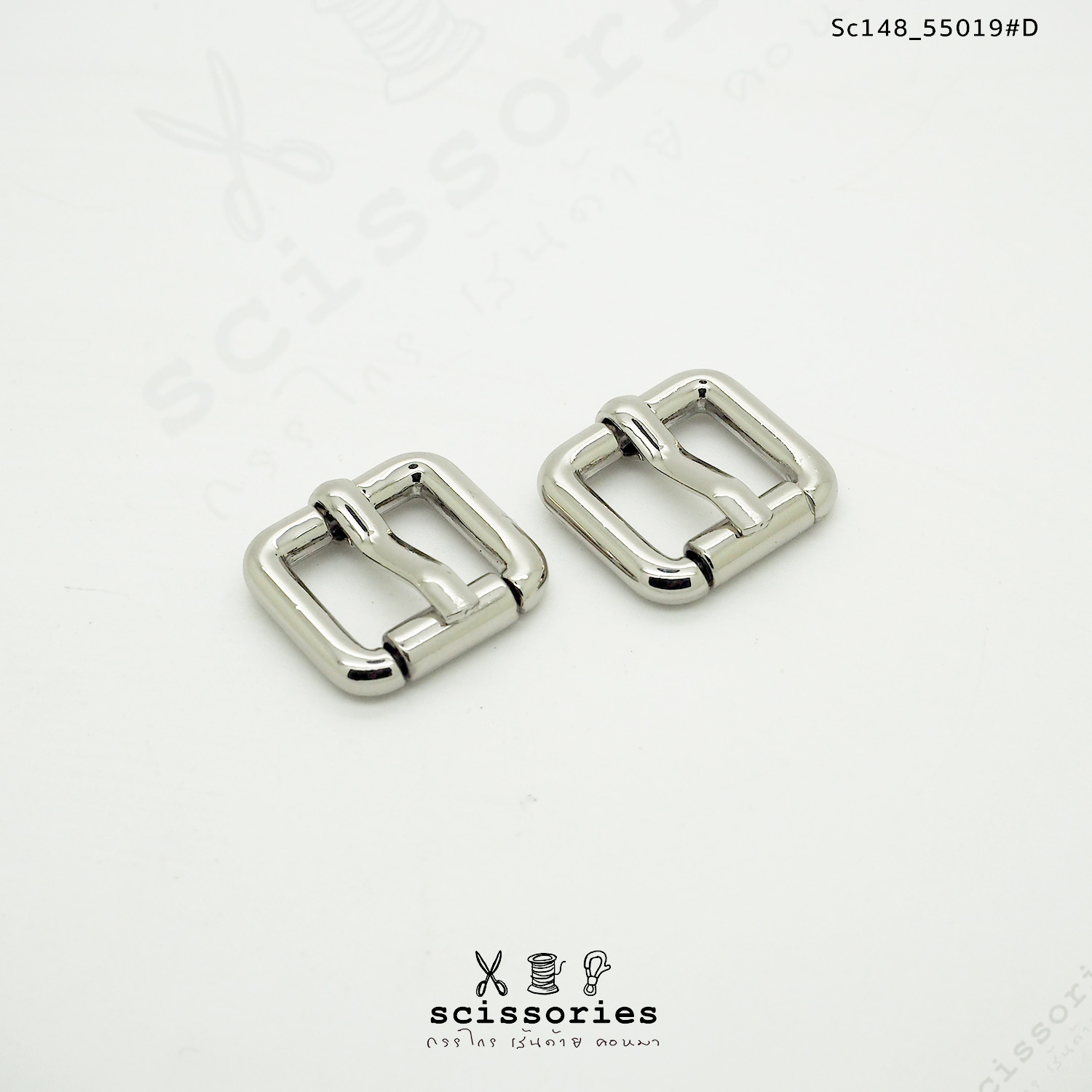 เข็มขัด ลูกกลิ้ง 1.2cm สีเงิน/2ตัว