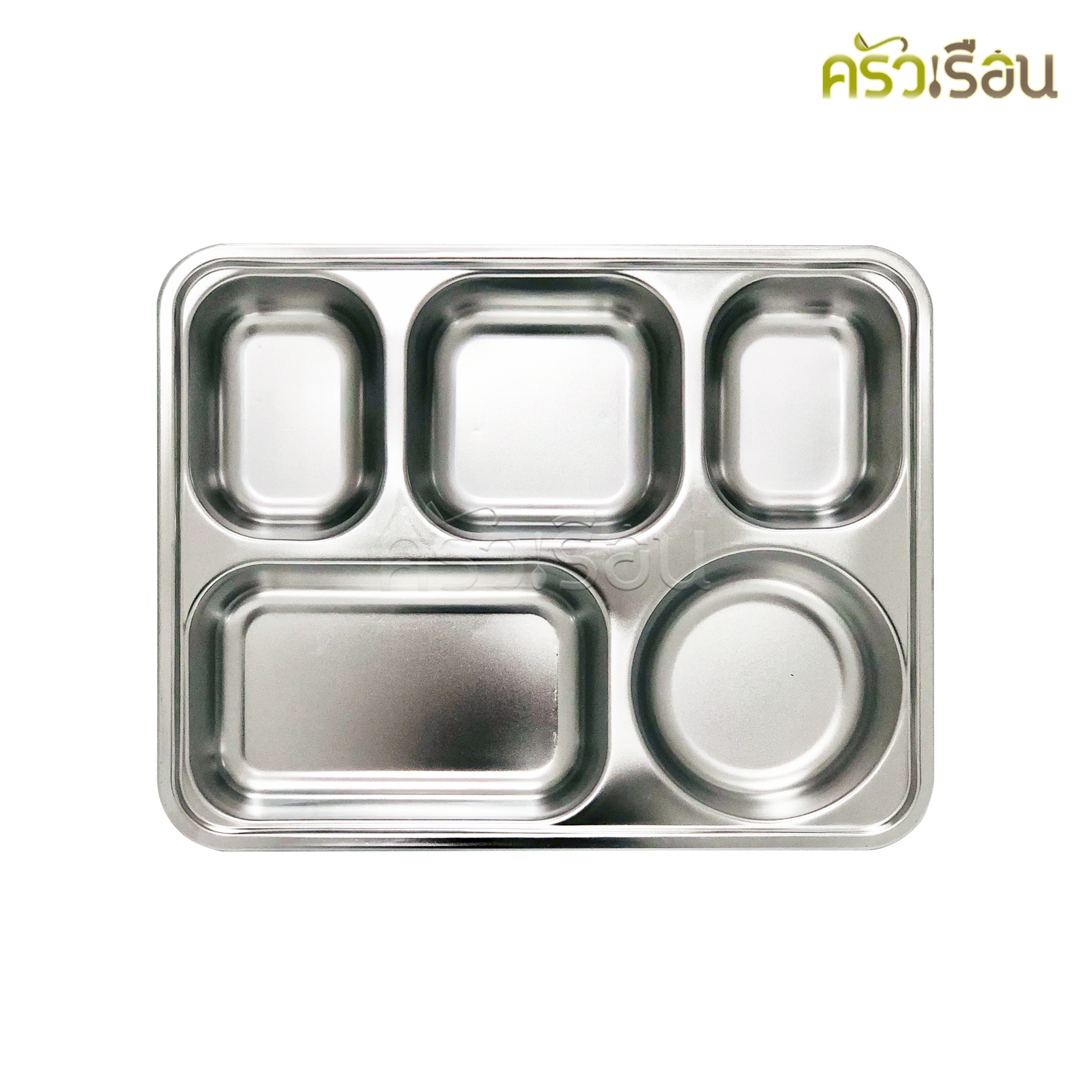 ถาดหลุม เหลี่ยมขนาด 5 ช่องใหญ่ พร้อมฝาพลาสติกใส