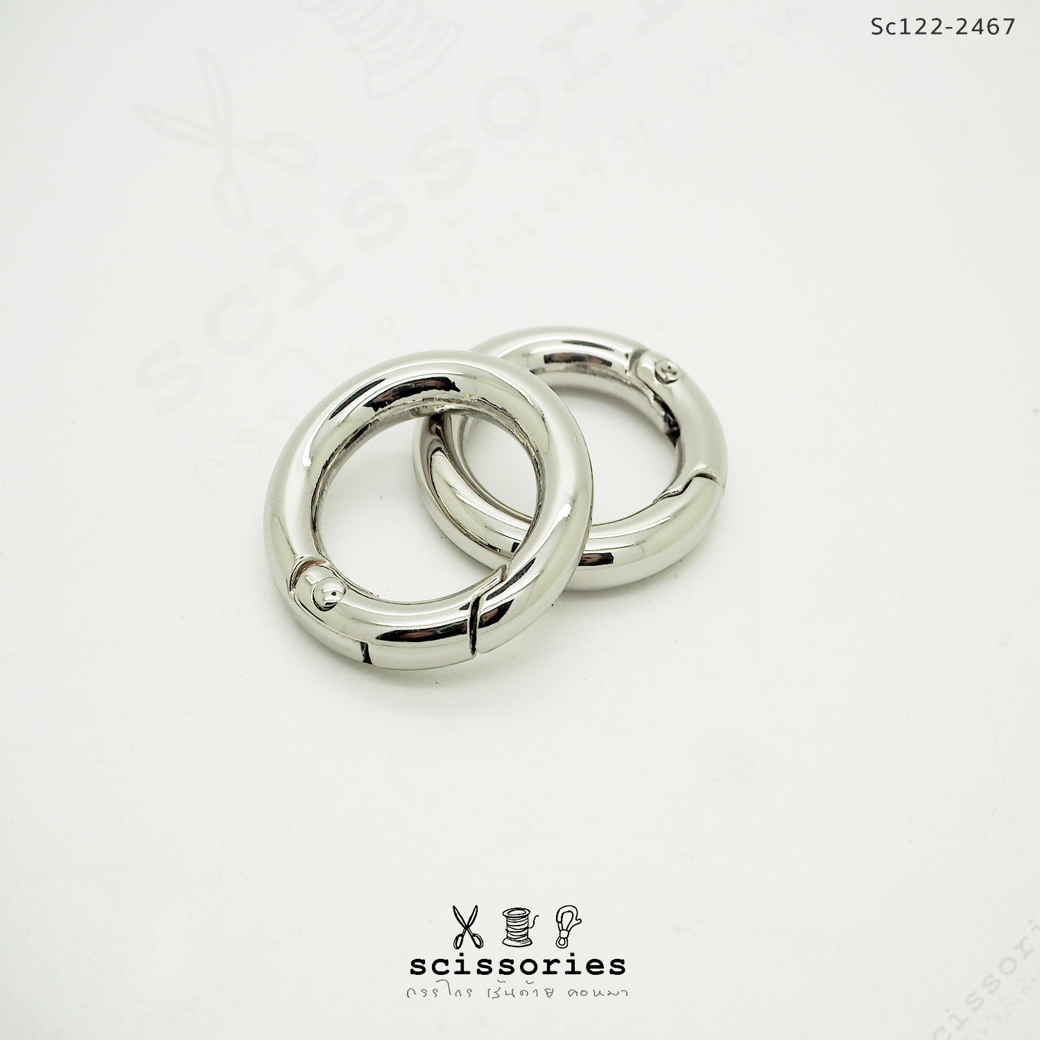 ห่วงวงกลม 2 cm.ง้างเปิดปิด สีเงิน /2 ตัว