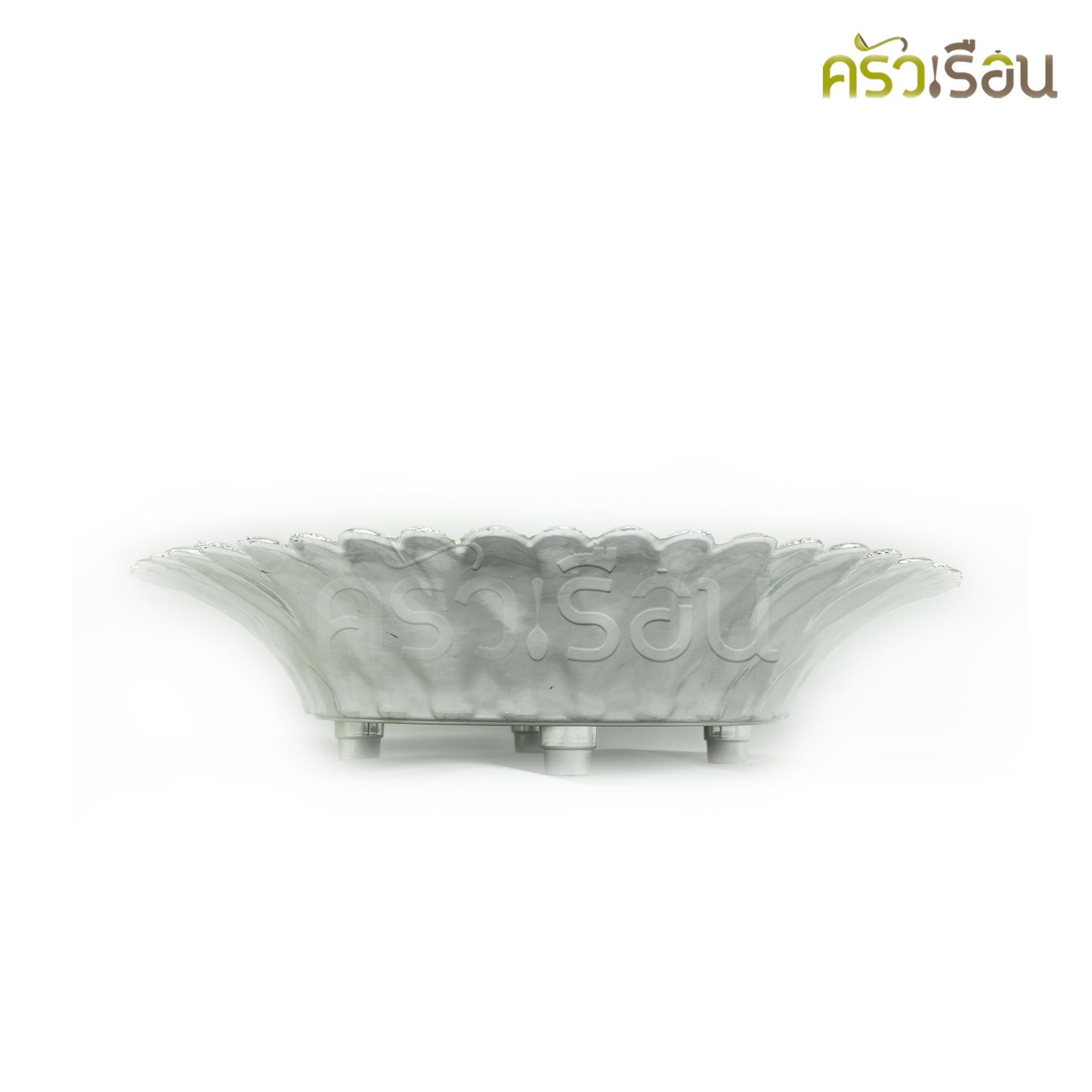 ลายไทย ถาดนกยูง พลาสติก สีเงิน ถาดพลาสติก ถาดลายไทย