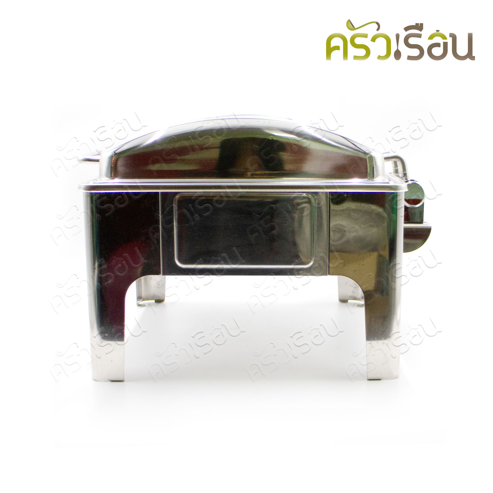 FOFO ชุดอ่างอุ่นอาหาร ทรงเหลี่ยมจัตุรัส สเตนเลส ฝากระจก ปิดอัตโนมัติ 6 ลิตร ตราโฟโฟ SA7322G อ่างอุ่นอาหาร ถาดบุฟเฟ่ต์