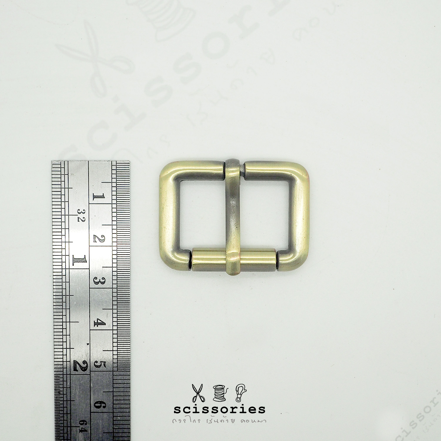 เข็มขัด ลูกกลิ้ง 1นิ้ว สีเหลืองปัด Brush Gold/2ตัว