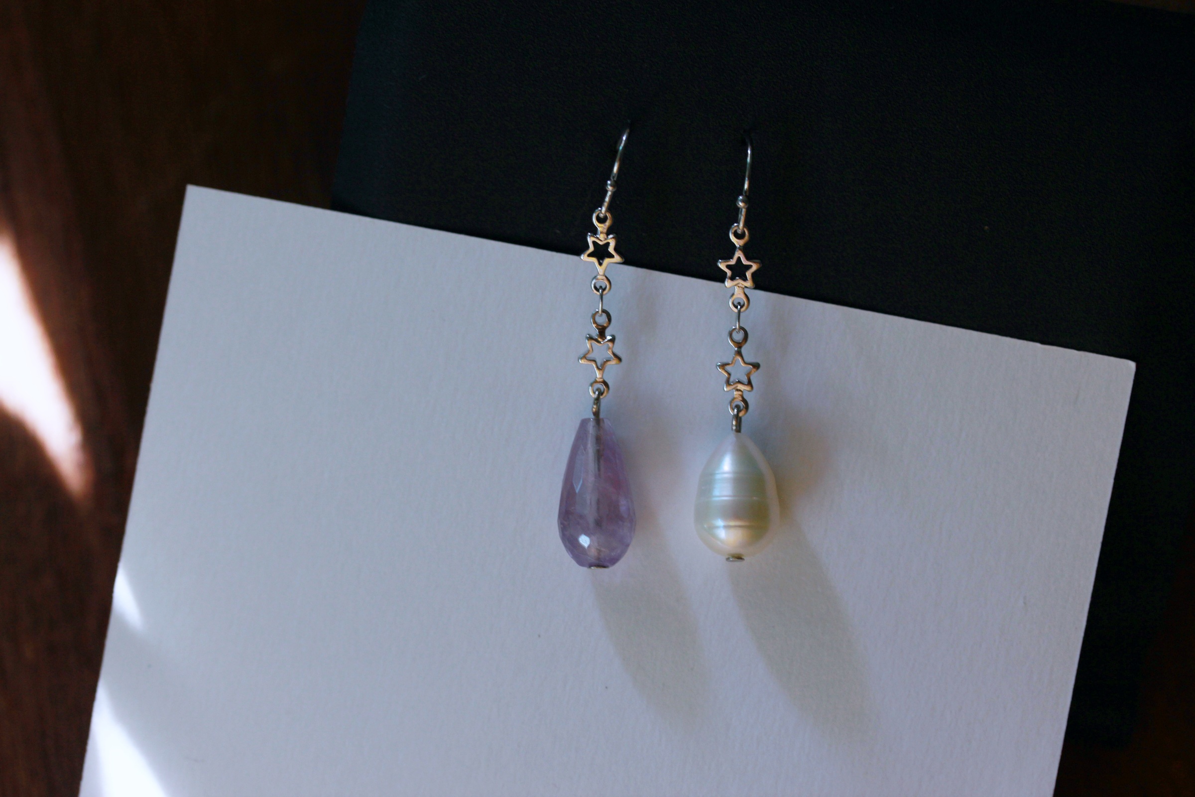 ต่างหูหินแท้ Lavender Amethyst Earring (For Wealth)