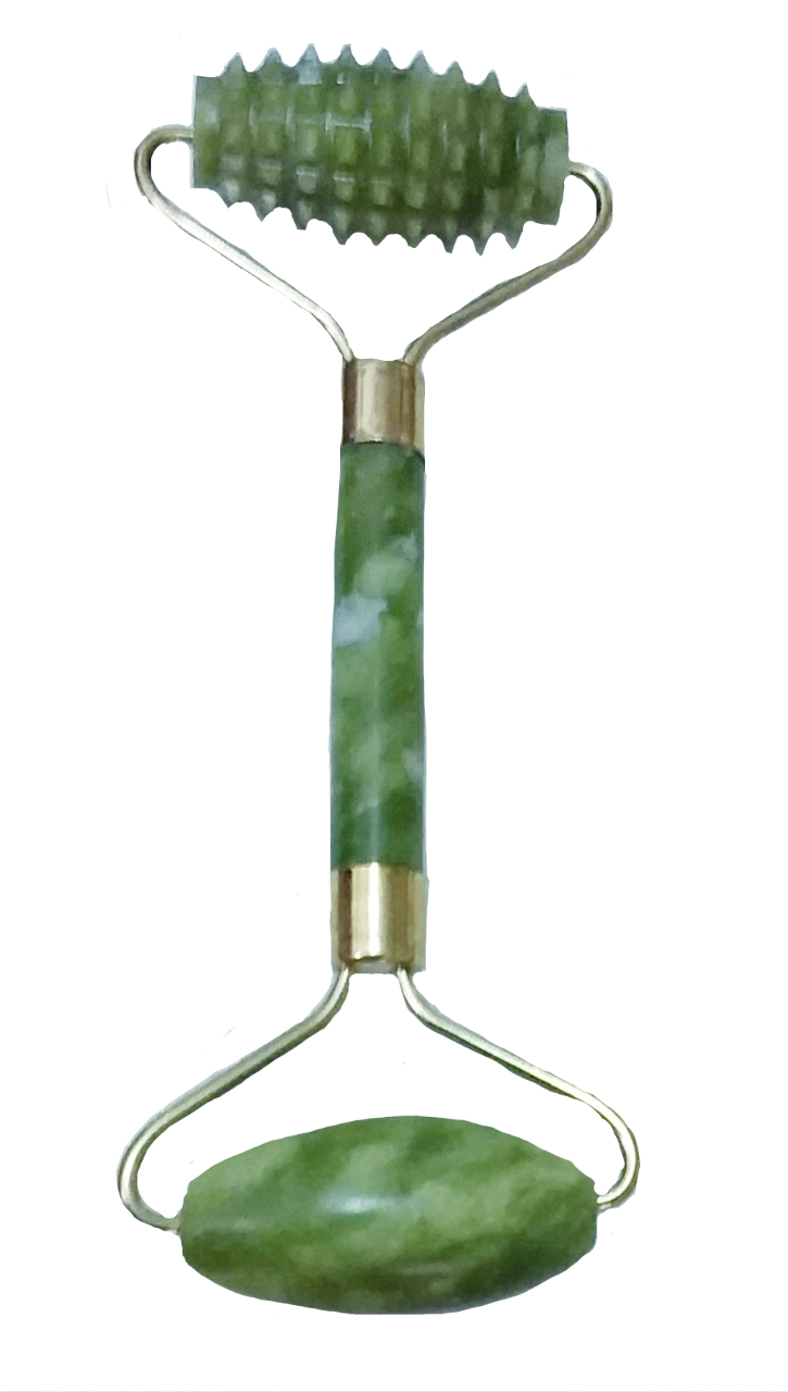 ลูกกลิ้งหยกสองหัวกระตุ้นจุดสะท้อนรีดเซลลูไลท์ (Double Jade Facial Acu Roller)