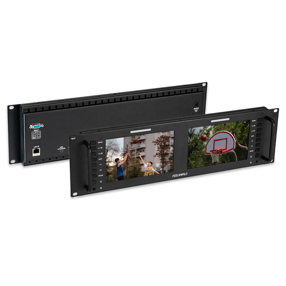 FEELWORLD D71 PLUS-H Dual 7 นิ้ว 3RU HDMI Rack Mount Monitor พร้อมรูปคลื่นและ LUT