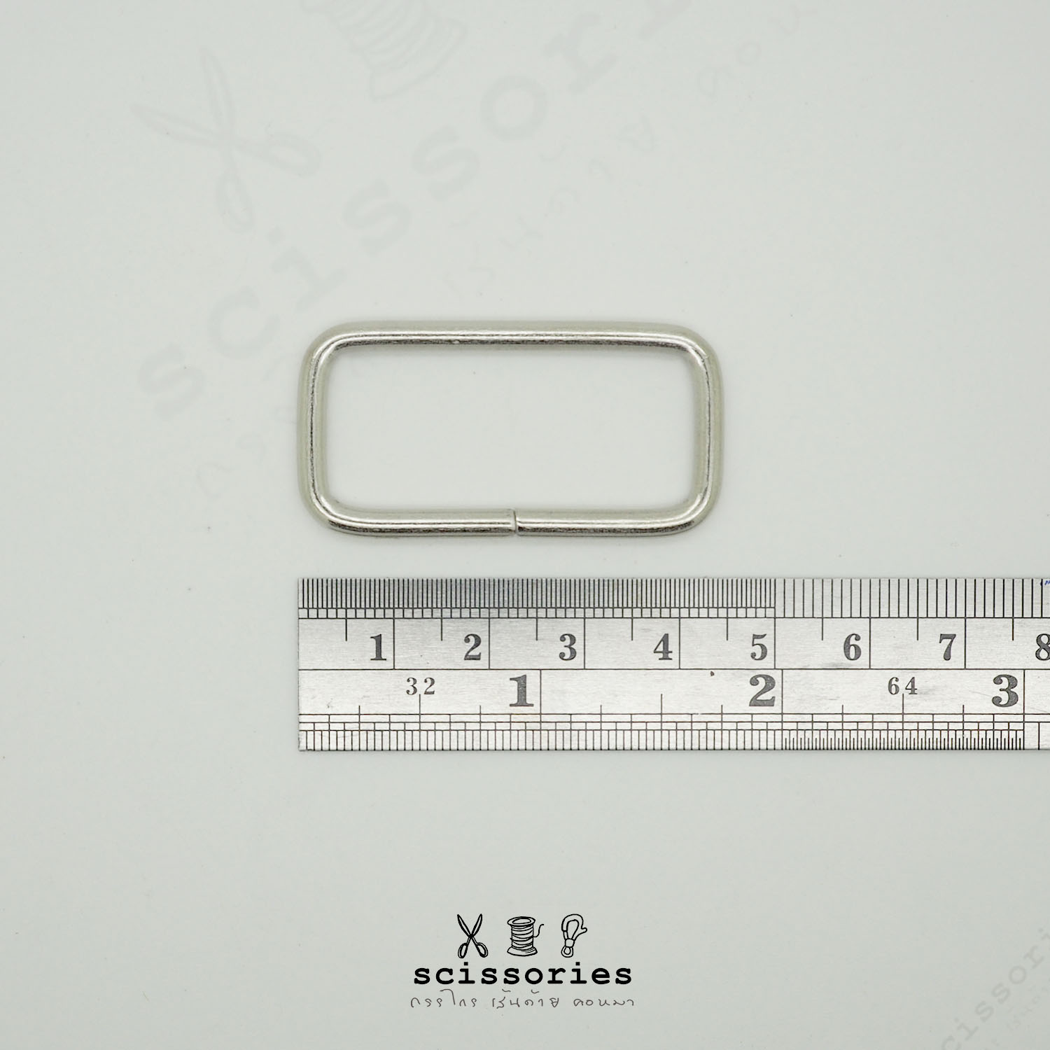 สี่เหลี่ยม 1.5 in สีเงิน/2ตัว