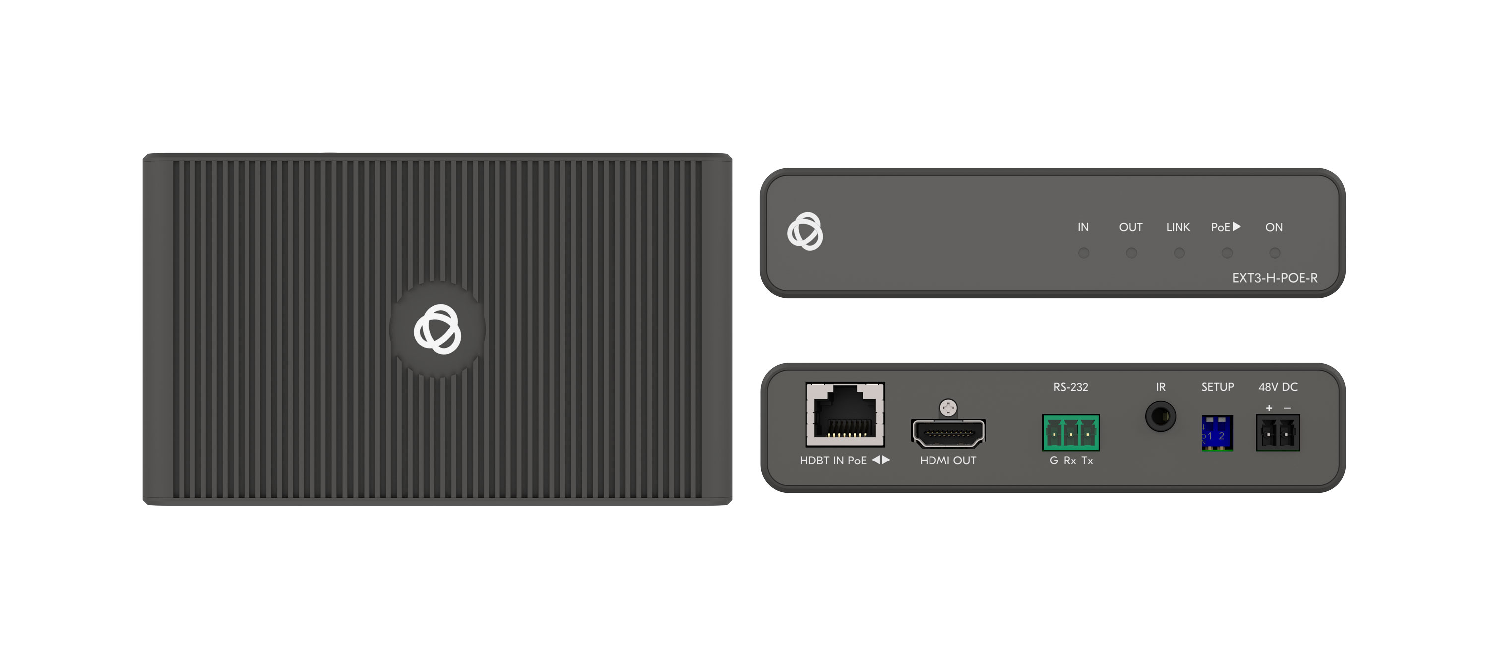 Kramer EXT3-H-POE-R 4K60 4:4:4 HDR HDMI Receiver with bidirectional PoE, RS–232 & IR over Long–Reach HDBaseT