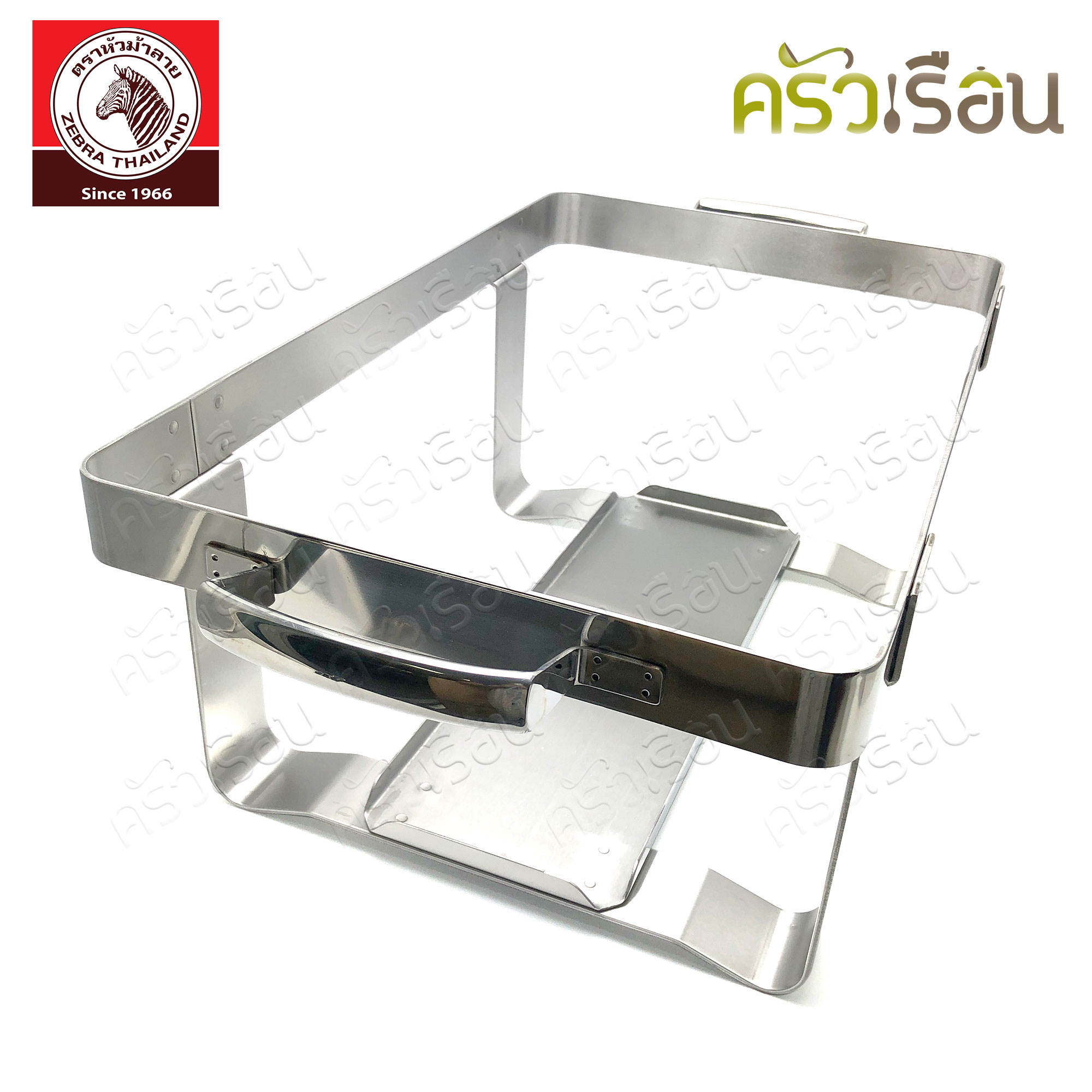 [ ตัวโชว์ ทักแชทเพื่อขอดูรูปสินค้าจริงค่ะ ] Zebra ชุดอ่างอุ่นใหญ่ 50 ซม. Extra ตราหัวม้าลาย 140002 ที่อุ่นอาหาร บุฟเฟ่ ฝาค้าง ฝาโค้ง