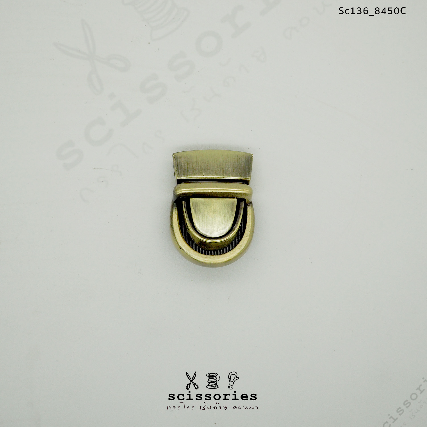 ตัวล็อคกระเป๋า 1ตัว สีเหลืองขัด