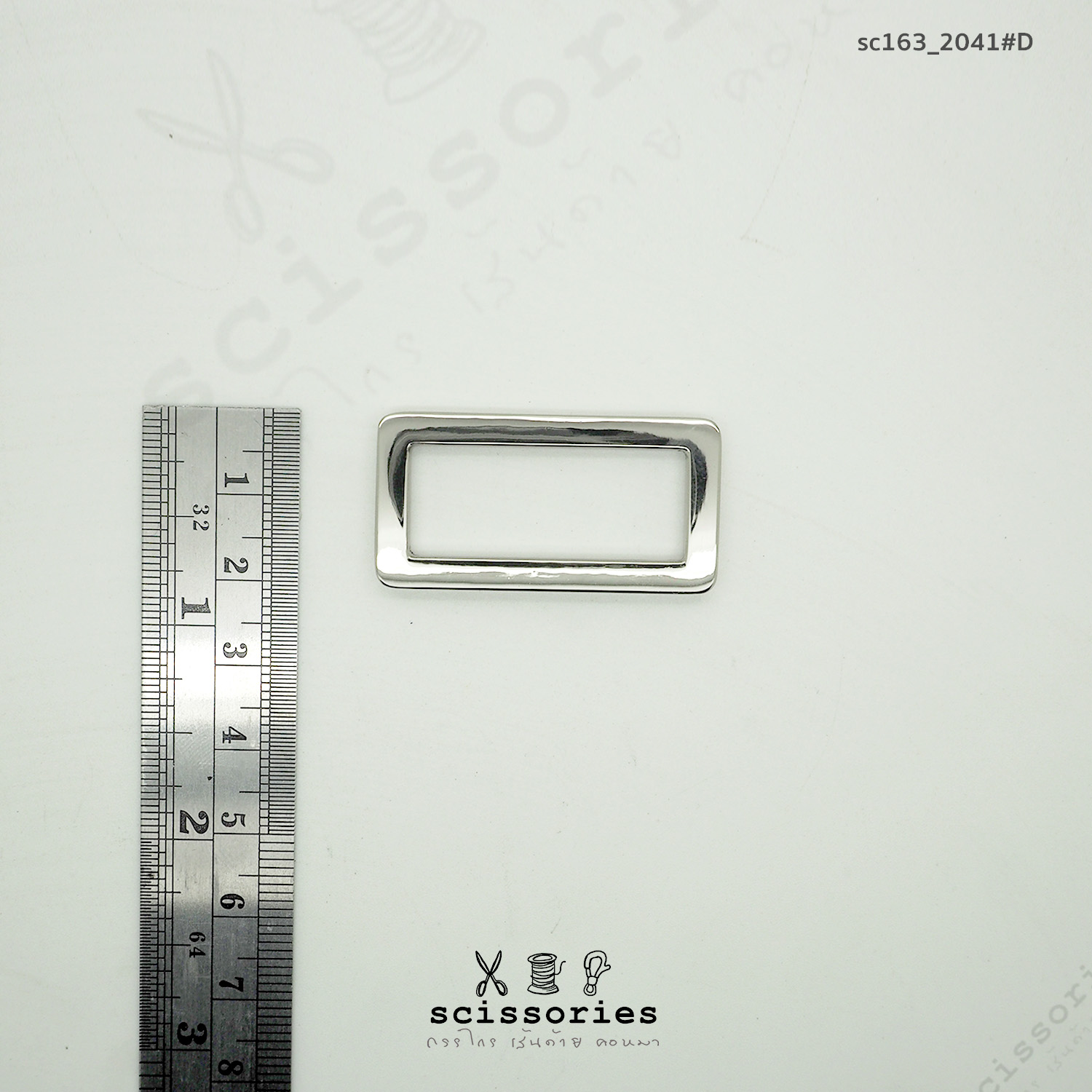 สี่เหลี่ยม 1.2 นิ้ว สีเงิน Silver /2ตัว