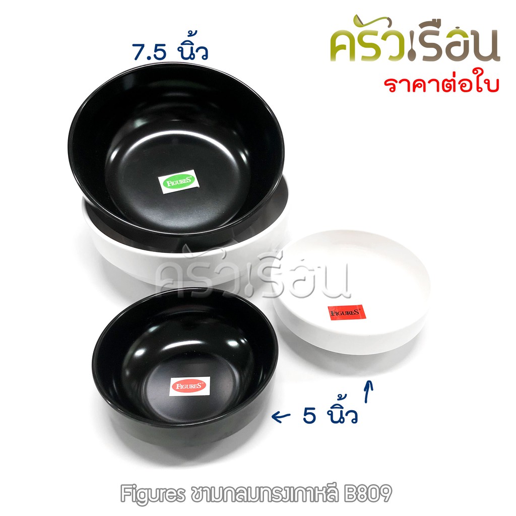 FIGURES ชามกลมเกาหลี เมลามีน 5 นิ้ว B809-5 มีให้เลือก 2 สี ชามกลม ชามเกาหลี ชามทรงเกาหลี