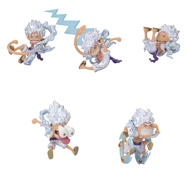 Banpresto (ครบ Set 5 กล่อง) WCF One Piece World Collectable Figure - Monkey D. Luffy Gear 5 Special Metallic Color 4983164898613 (Figure)