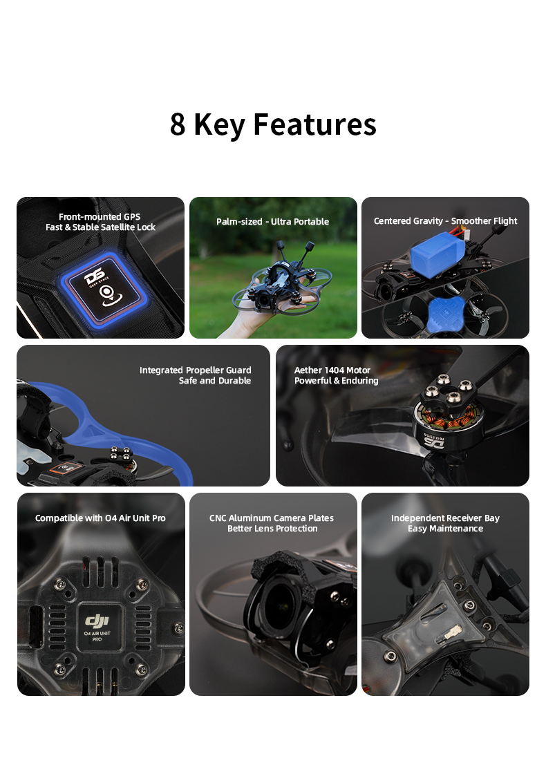 [D25-3] DeepSpace Stellar 25 2.5inch Drone HD O4 PRO Version FPV Drone Quadcopter with Aether 1404 Motor