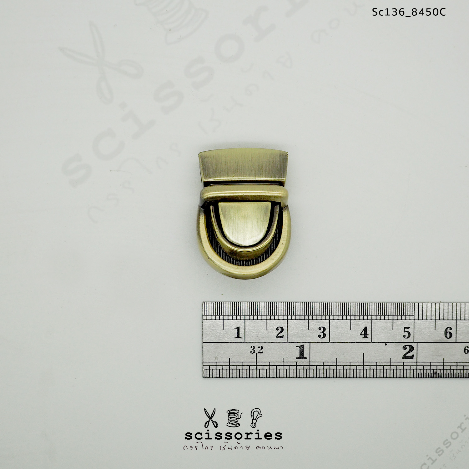 ตัวล็อคกระเป๋า 1ตัว สีเหลืองขัด