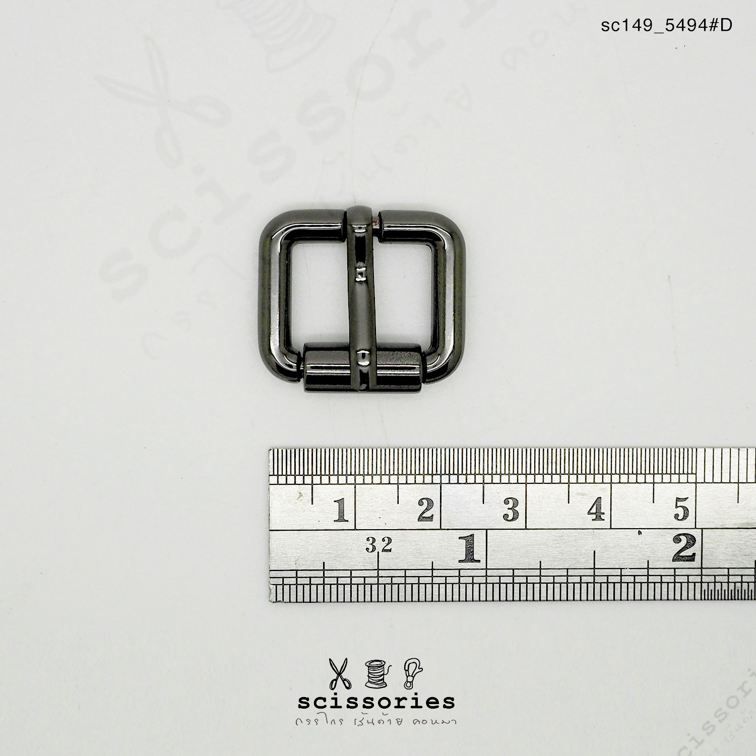 เข็มขัด ลูกกลิ้ง 1.7cm สีดำ/2ตัว