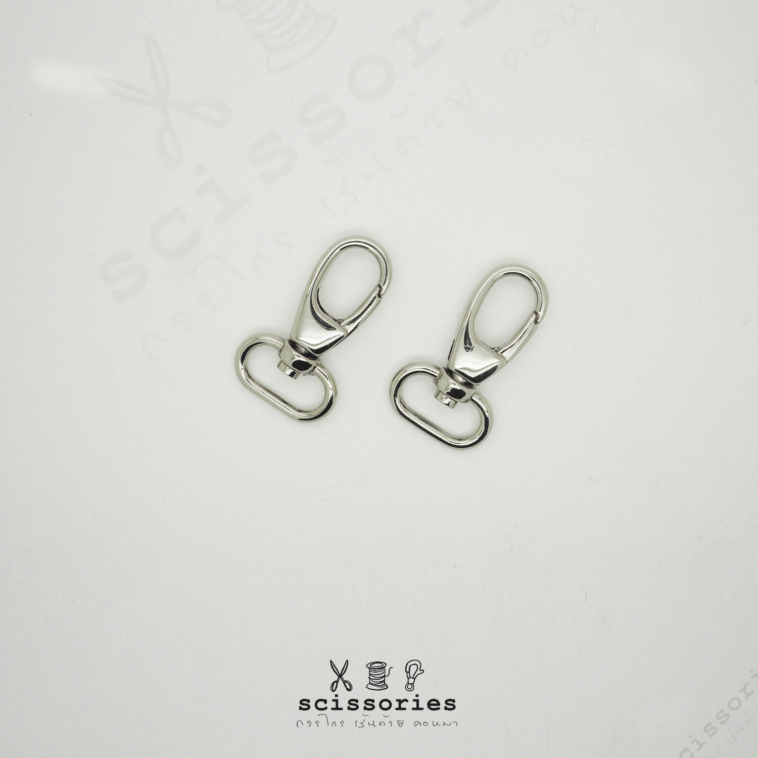 คอหมา 1.3cm 5 หุน สีเงิน/2 ตัว