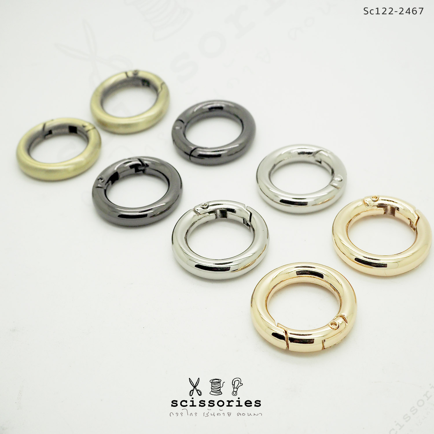 ห่วงวงกลม 2 cm.ง้างเปิดปิด สีทอง/2 ตัว