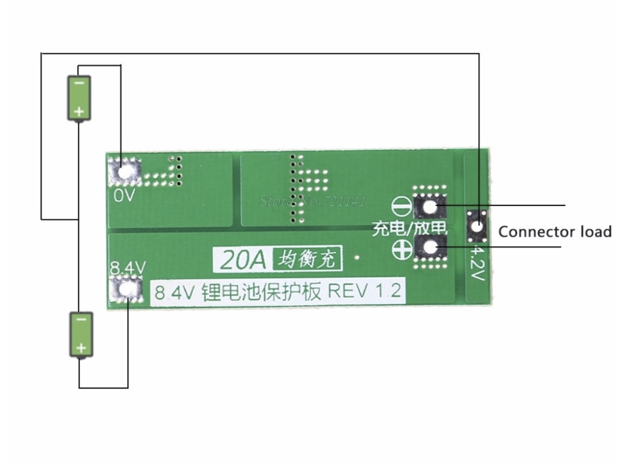 2S 20A 7.4V 8.4V Li-ion Lithium Battery 18650 Charger PCB BMS Protection Board Voltage Regulator