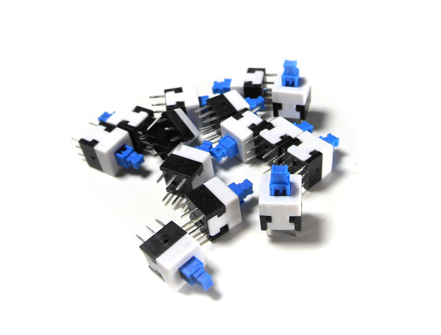 8*8MM Small Push Button Switch Blue Cap Micro Square Electronic Tact Switch 8x8mm Self-Locking Switch