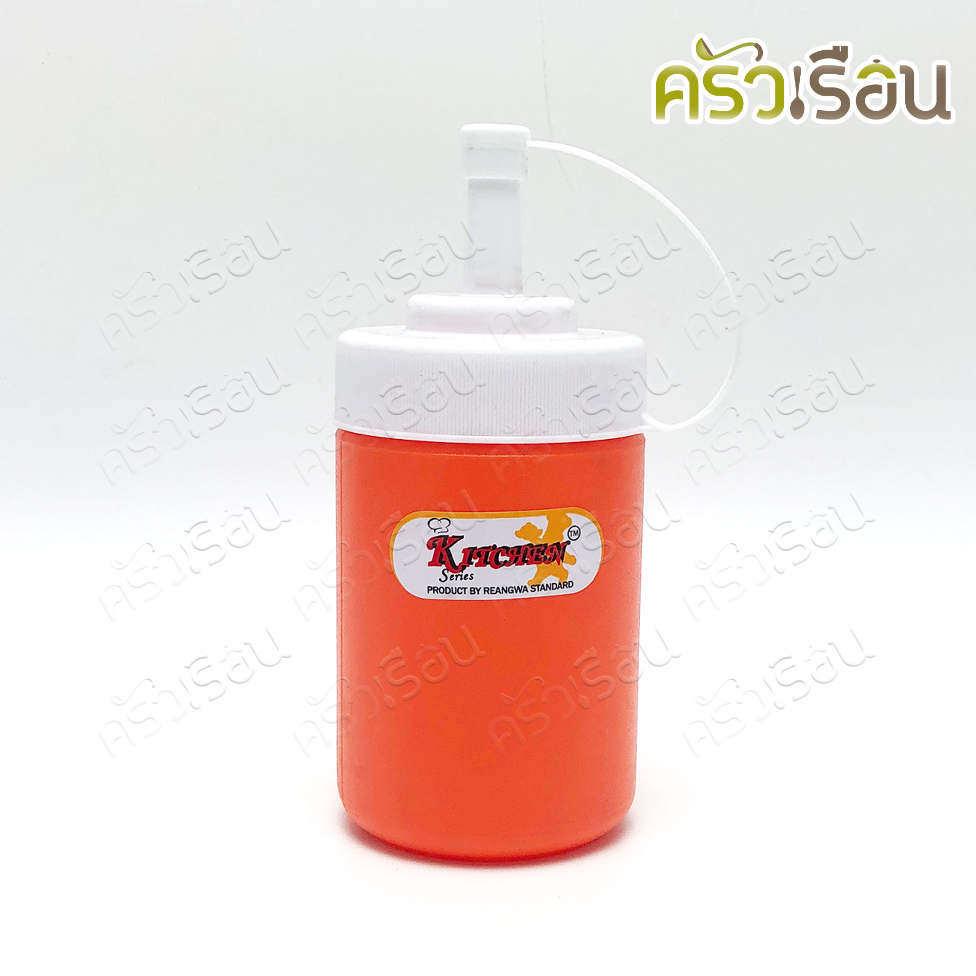 Reangwa Standard ขวดบีบ พลาสติก ทรงเตี้ย RW.9510 สีแดง หรือ ส้ม 10 ออนซ์ / 300 ml. 6.7 x 15.2 ซม. ขวดบีบซอส ขวดซอสพริก ขวดซอสมะเขือ SQUEEZER BOTTLE