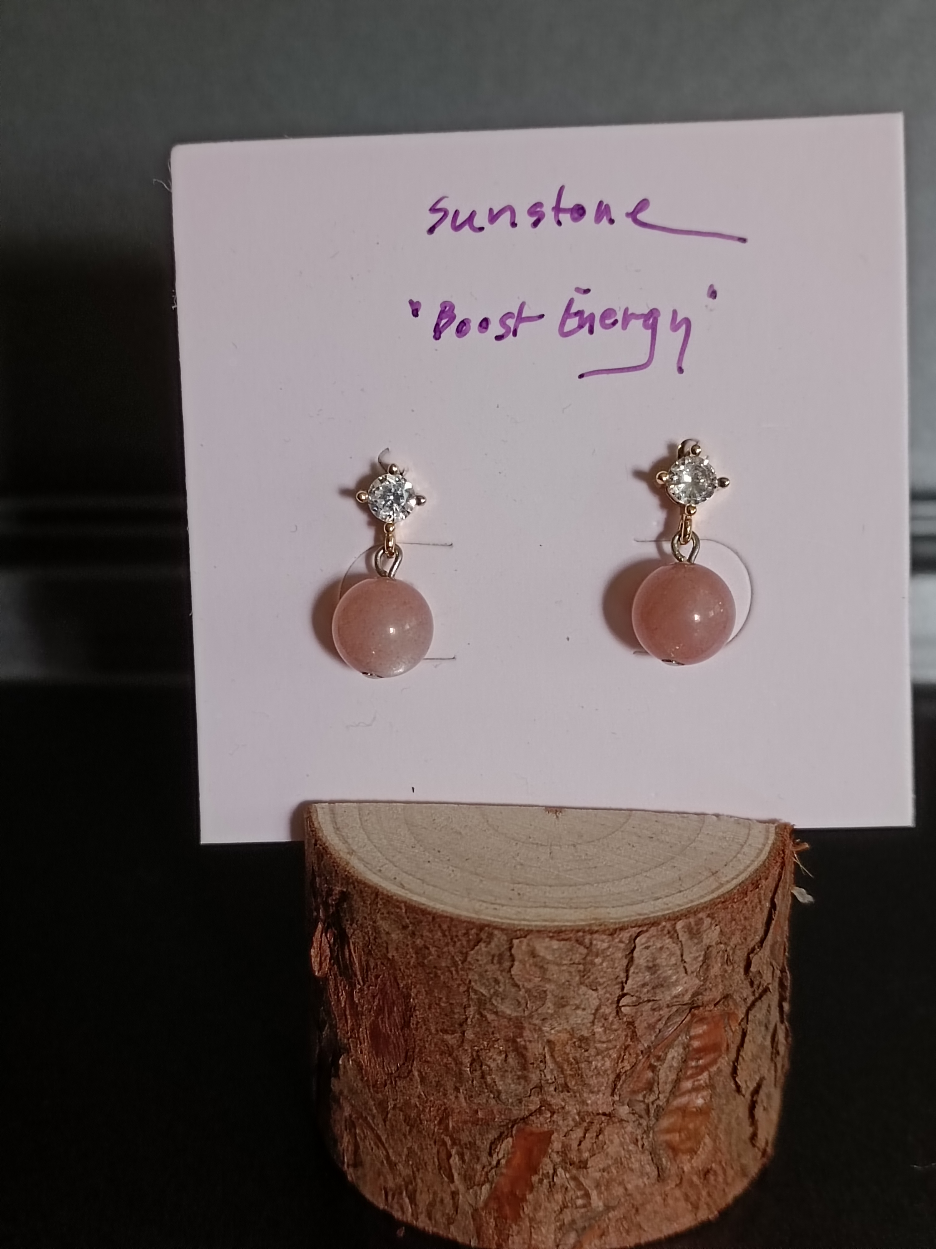 ต่างหูหินแท้ "14K" Peach Earring (Boost Creativity)