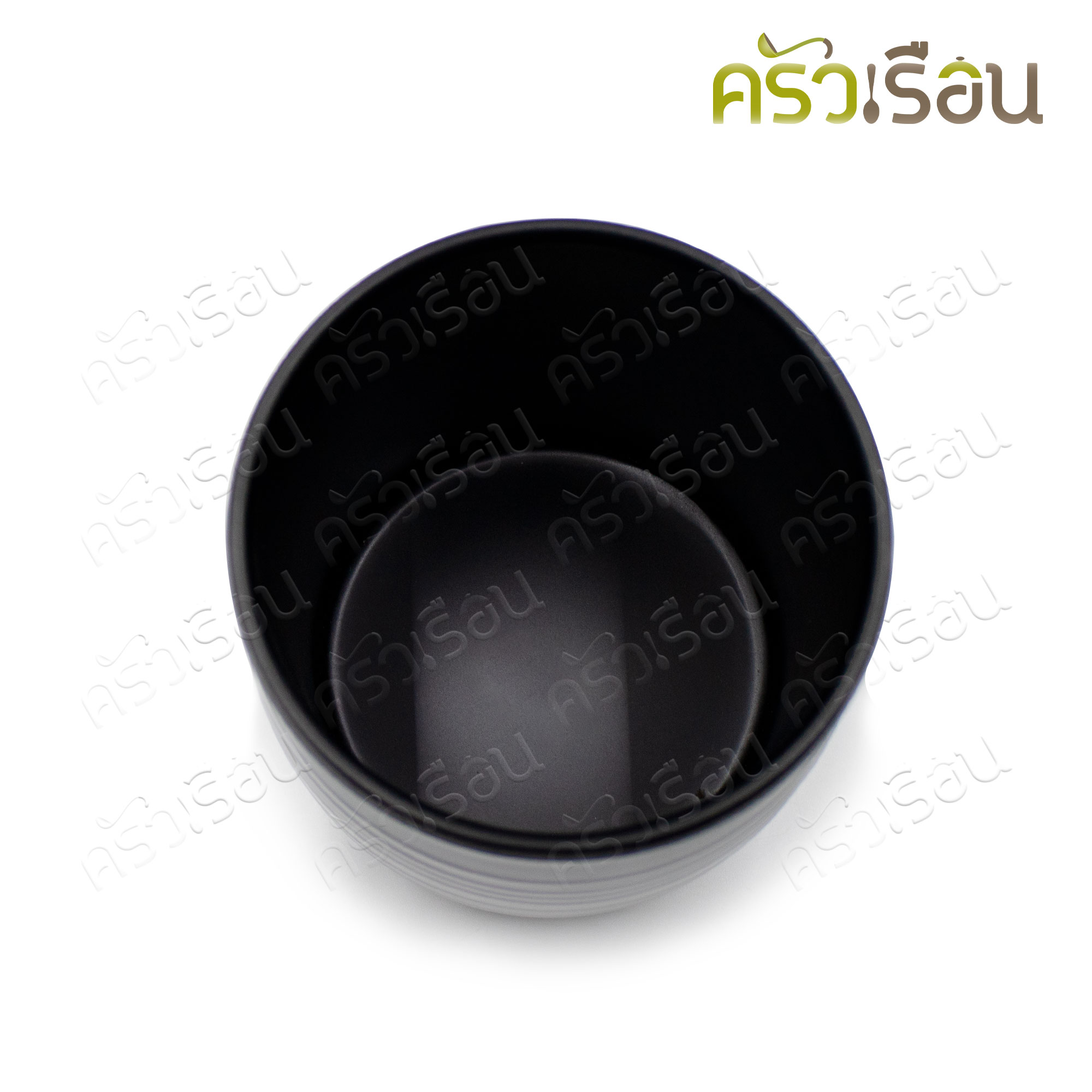 SUMO ที่ใส่ตะเกียบ เมลามีน สีดำ มีลอน ทรงญี่ปุ่น 4 นิ้ว Ø9.5 x 10 ซม. JB734-4 ที่ใส่ช้อน