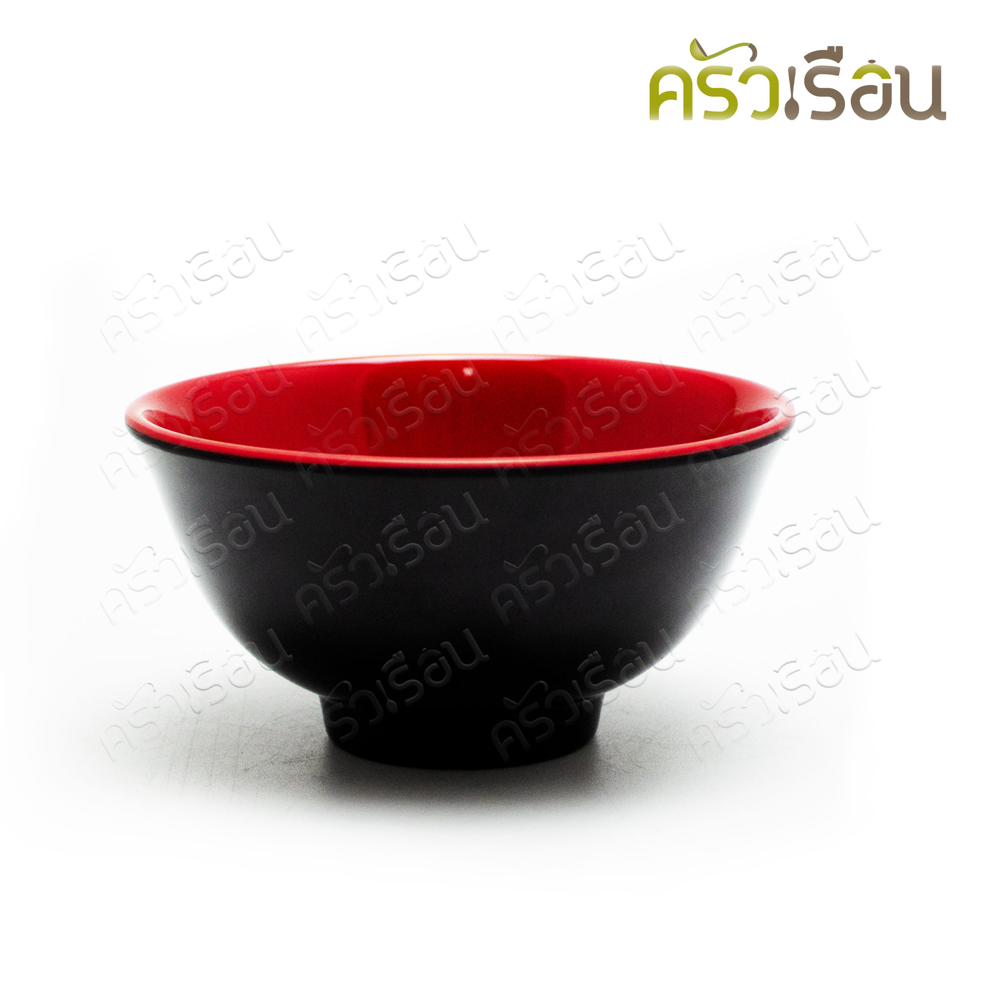 SB ชาม ทรงญี่ปุ่น ขาสูง สีดำ-แดง 4.5 นิ้ว 11 x 5.8 ซม. B127-4.5 ถ้วยน้ำจิ้ม ถ้วยซุป ชามข้าว