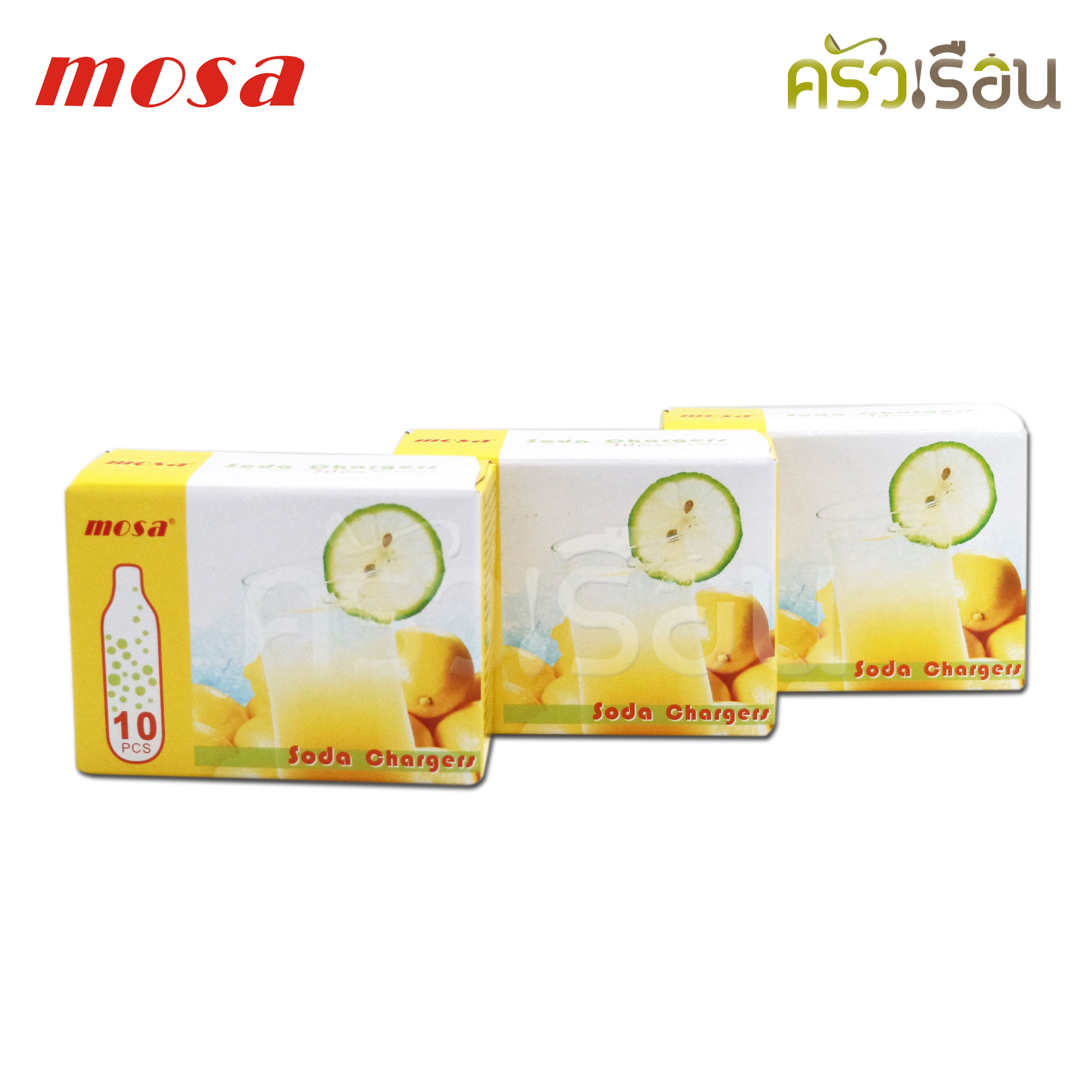 Mosa [ 3กล่อง ] แก๊สสำหรับกระบอกโซดา กล่องละ 10 หลอด (คาร์บอนไดออกไซด์ CO2) แก๊สโซดา