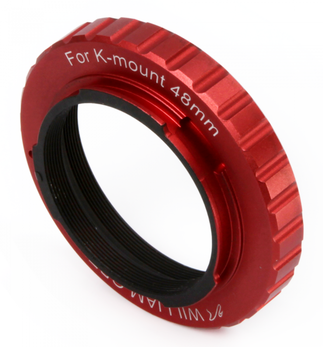 Willam Optics T mount for Pentax K -Red / Pentax K 48mm