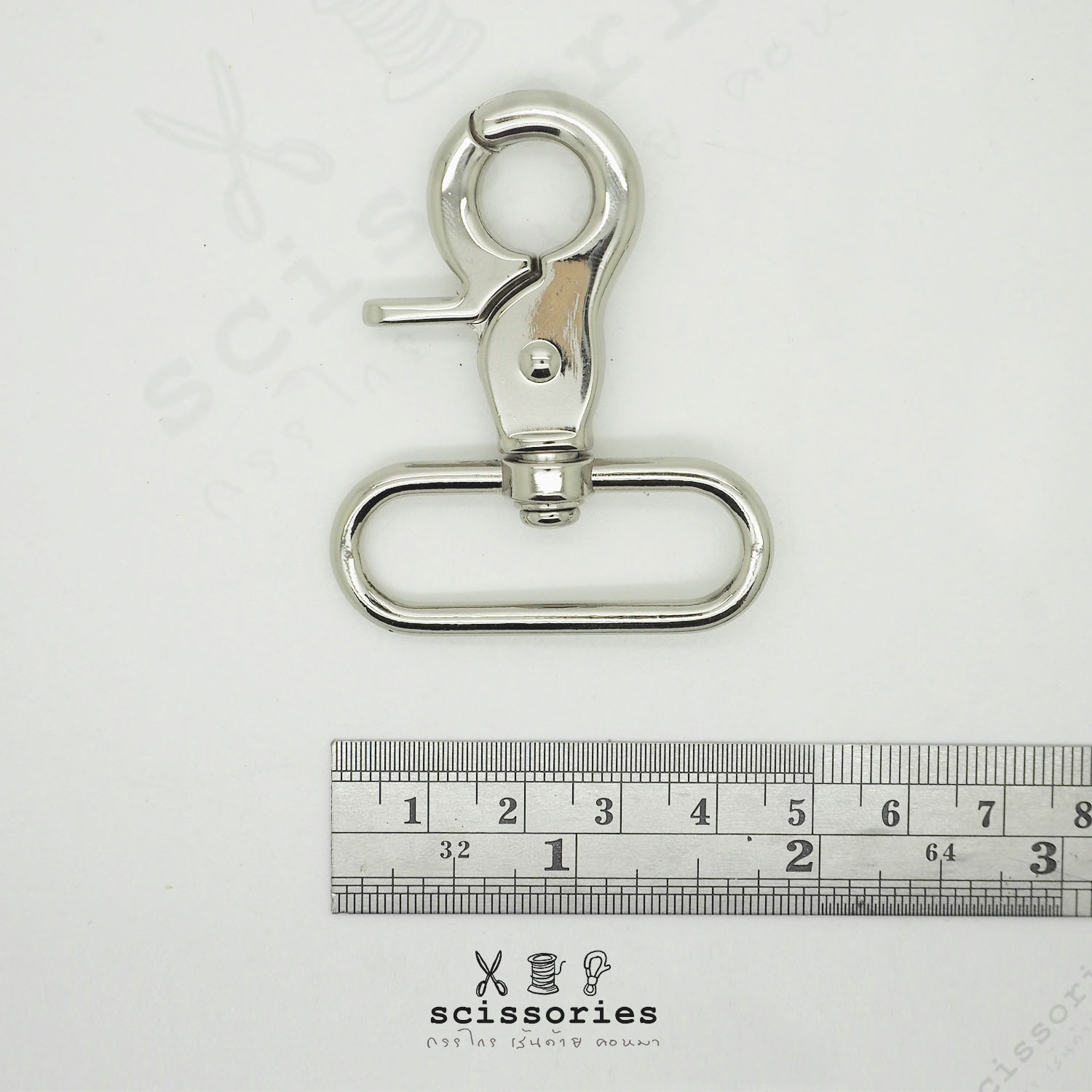 คอหมา 1.5" สีเงิน/2 ตัว