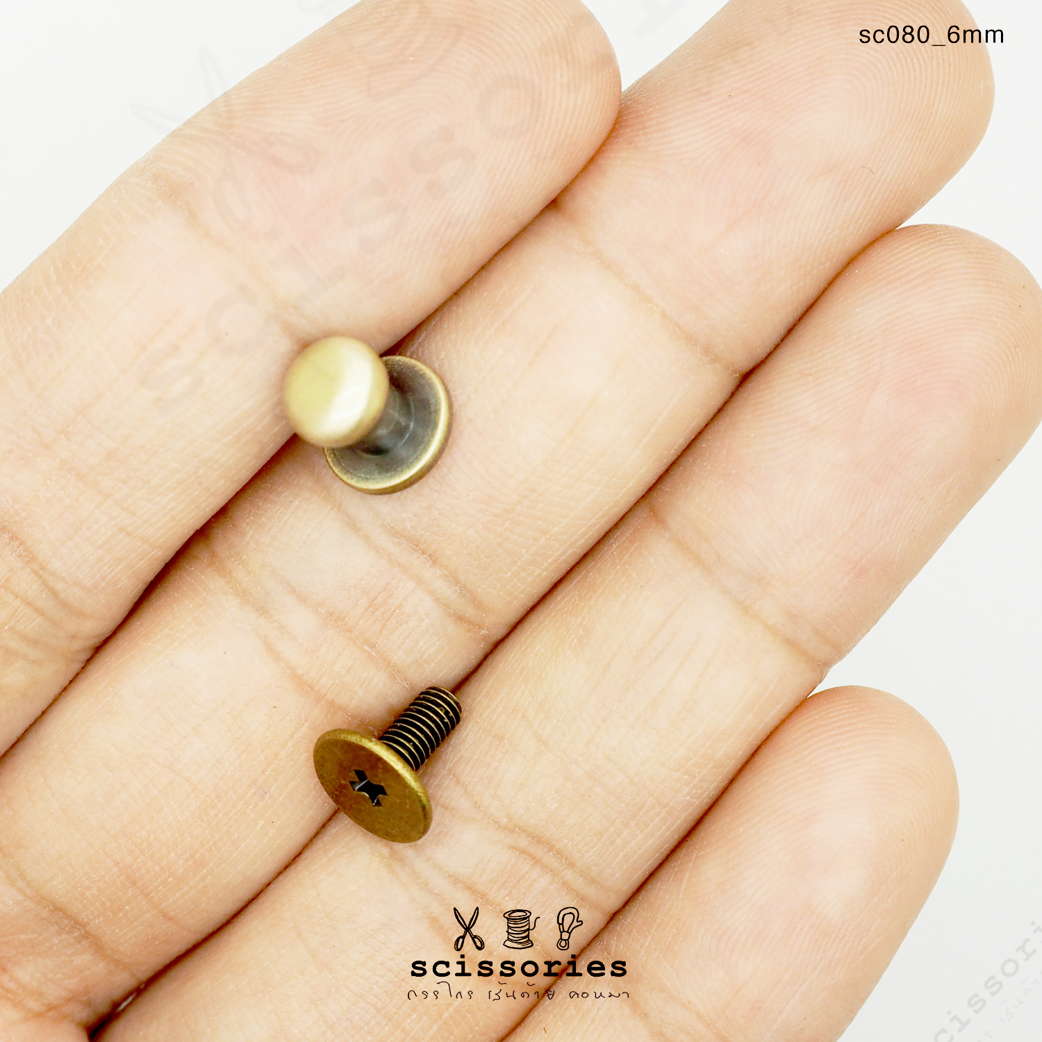 น๊อตเกลียว 6 MM สีเหลืองขัด/2ตัว