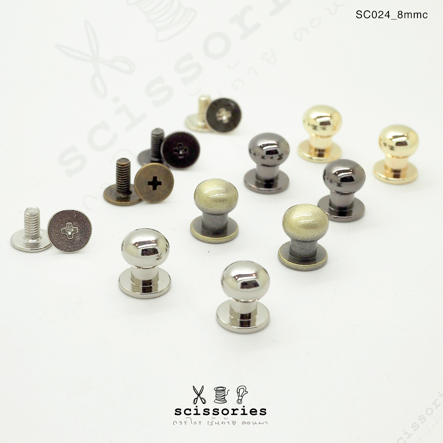 น๊อตเกลียว 8 MM สีทอง/2ตัว