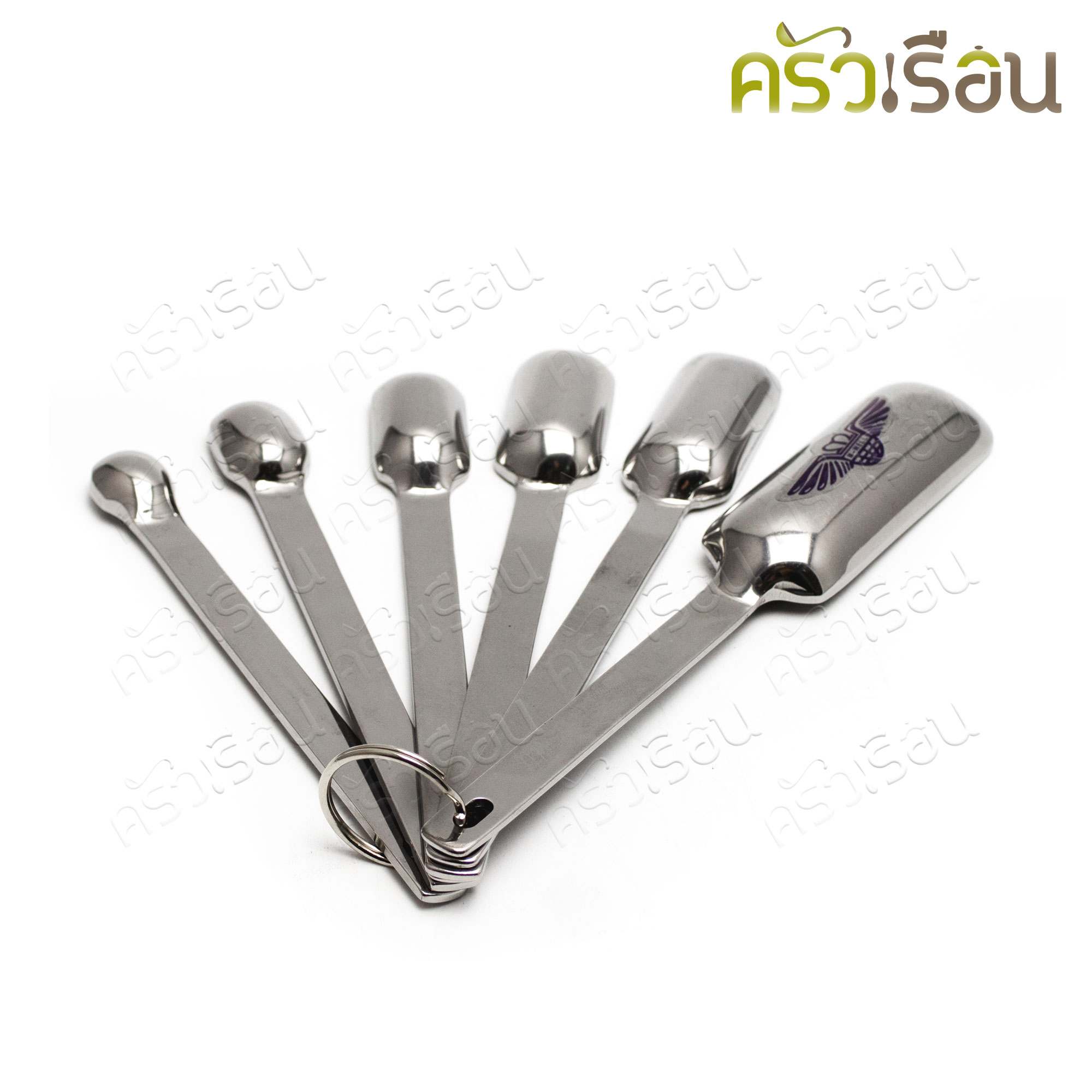M-WELL ชุดช้อนตวง สเตนเลส ด้ามยาว ชุด 6 ชิ้น KC761 ช้อนตวง