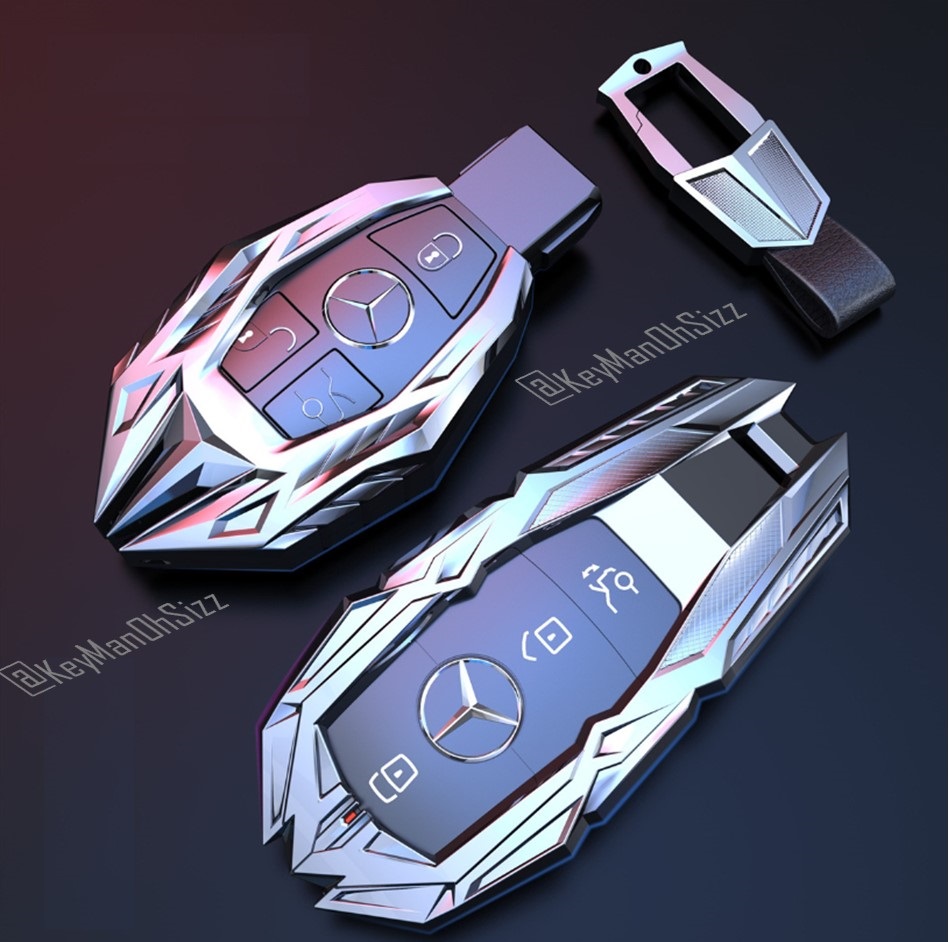 กรอบ เคสกุญแจรีโมทรถยนต์ Mercedes-Benz Sport Style Dragon Key Case Exclusive Version LED Key Chain ทรงล้ำสมัย แข็งแรง ทนทาน เงางาม ด้วยวัสดุคุณภาพ (Metal Aluminum Alloy) Model A- Class B Class CLA Class CLS Class C- Class New E-Class