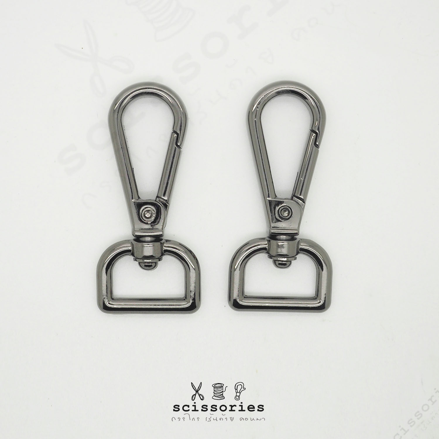 คอหมา1.6cm สีดำเมทาลิค2 ตัว